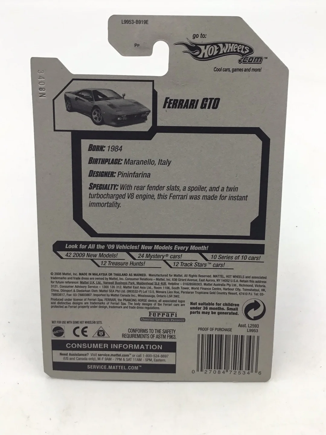 2008 Hot wheels #38 GTO Ferrari Copper PP5 - Image 6