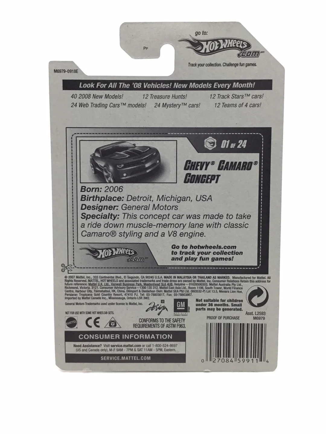2008 Hot wheels #77 Chevy Camaro concept Z8 - Image 6