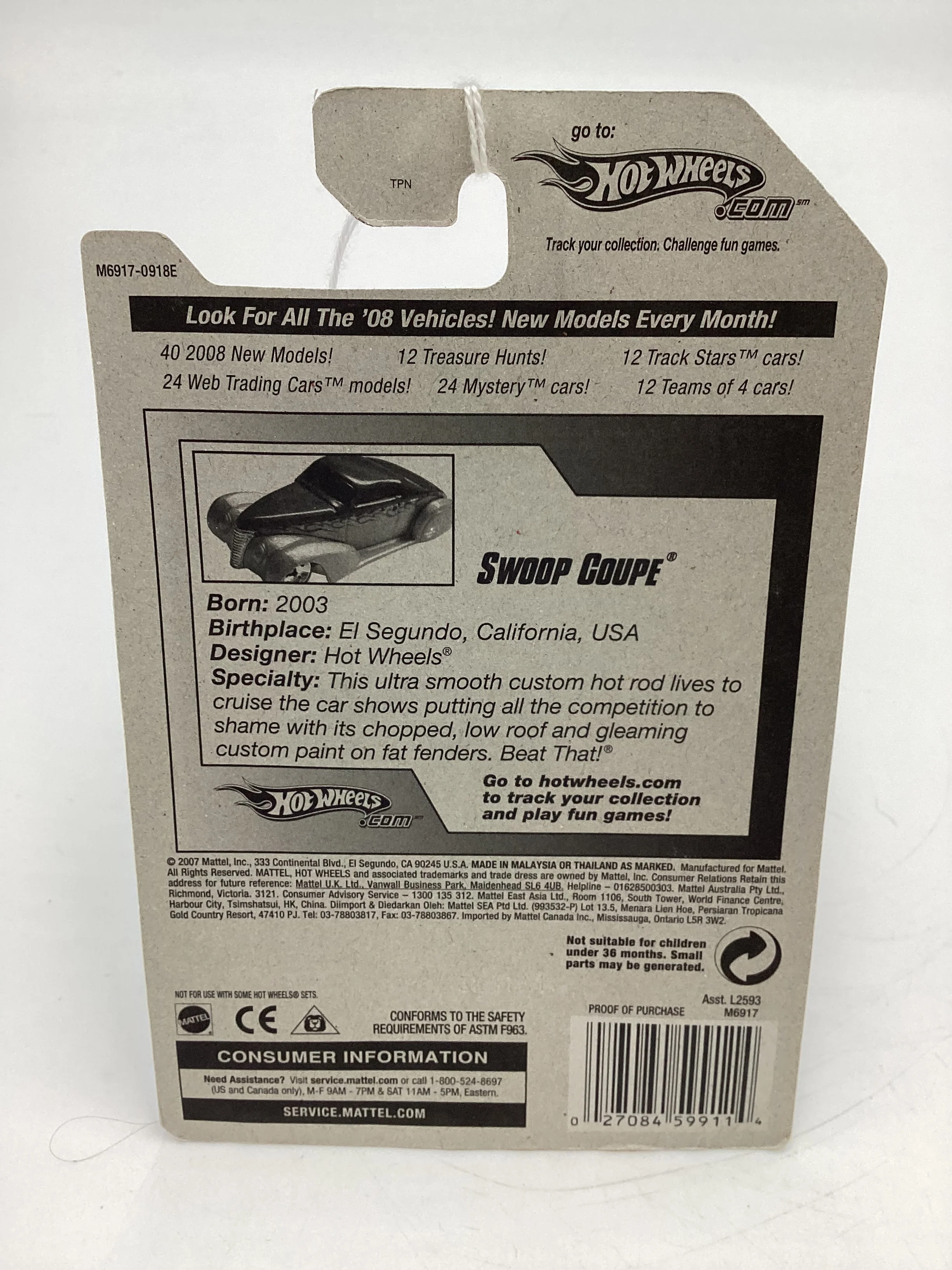 2008 Hot Wheels All Stars #51 Swoop Coupe Gray Z3 - Image 8