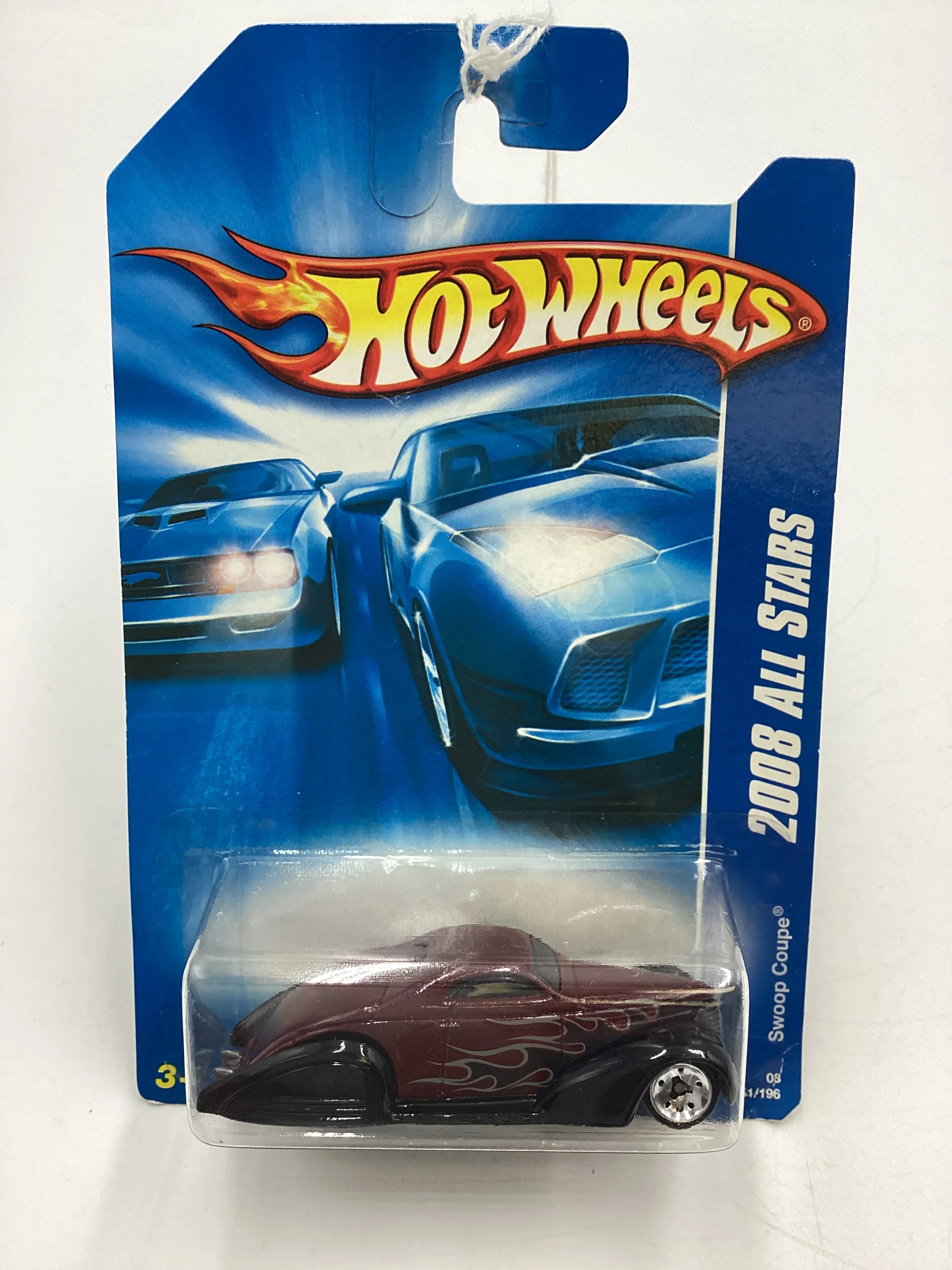 2008 Hot Wheels All Stars #51 Swoop Coupe Maroon Z2 - Image 2