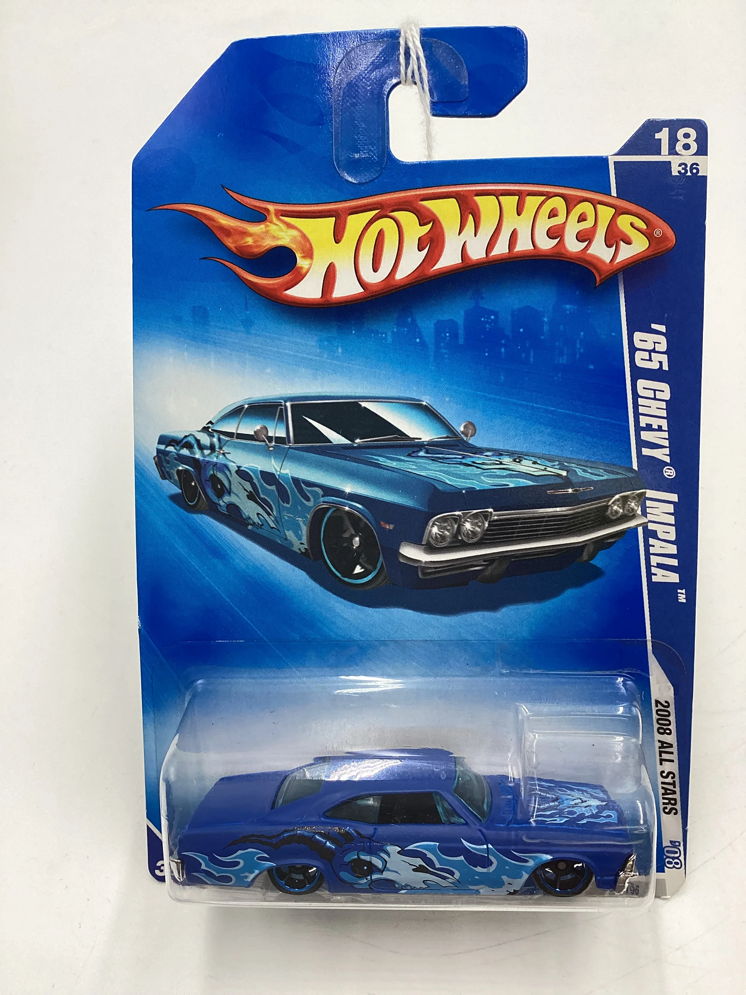 2008 Hot Wheels All Stars #58 65 Chevy Impala Blue 18F - Image 2