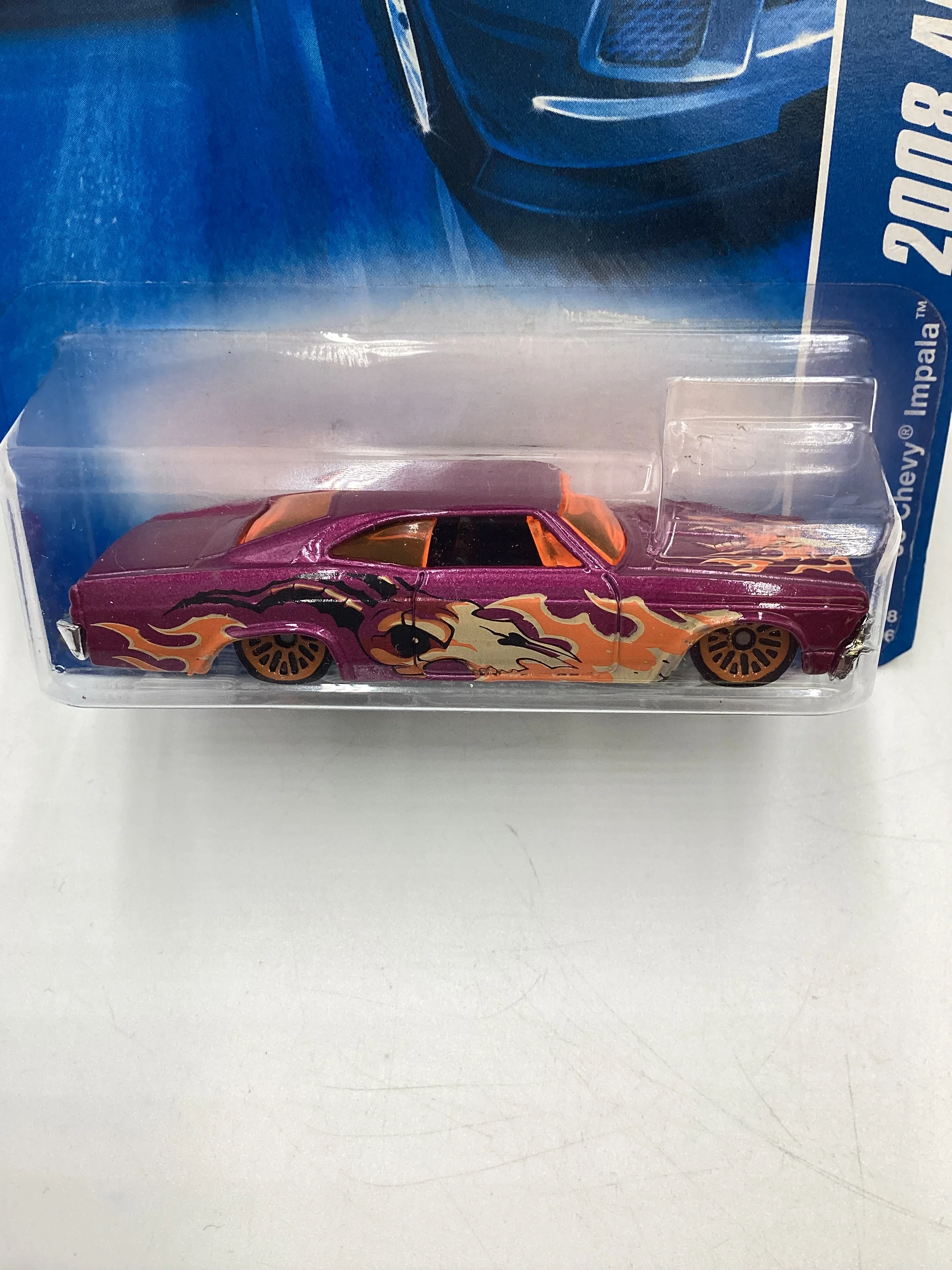 2008 Hot Wheels All Stars #58 65 Chevy Impala Purple Bad J Hook 18F - Image 3