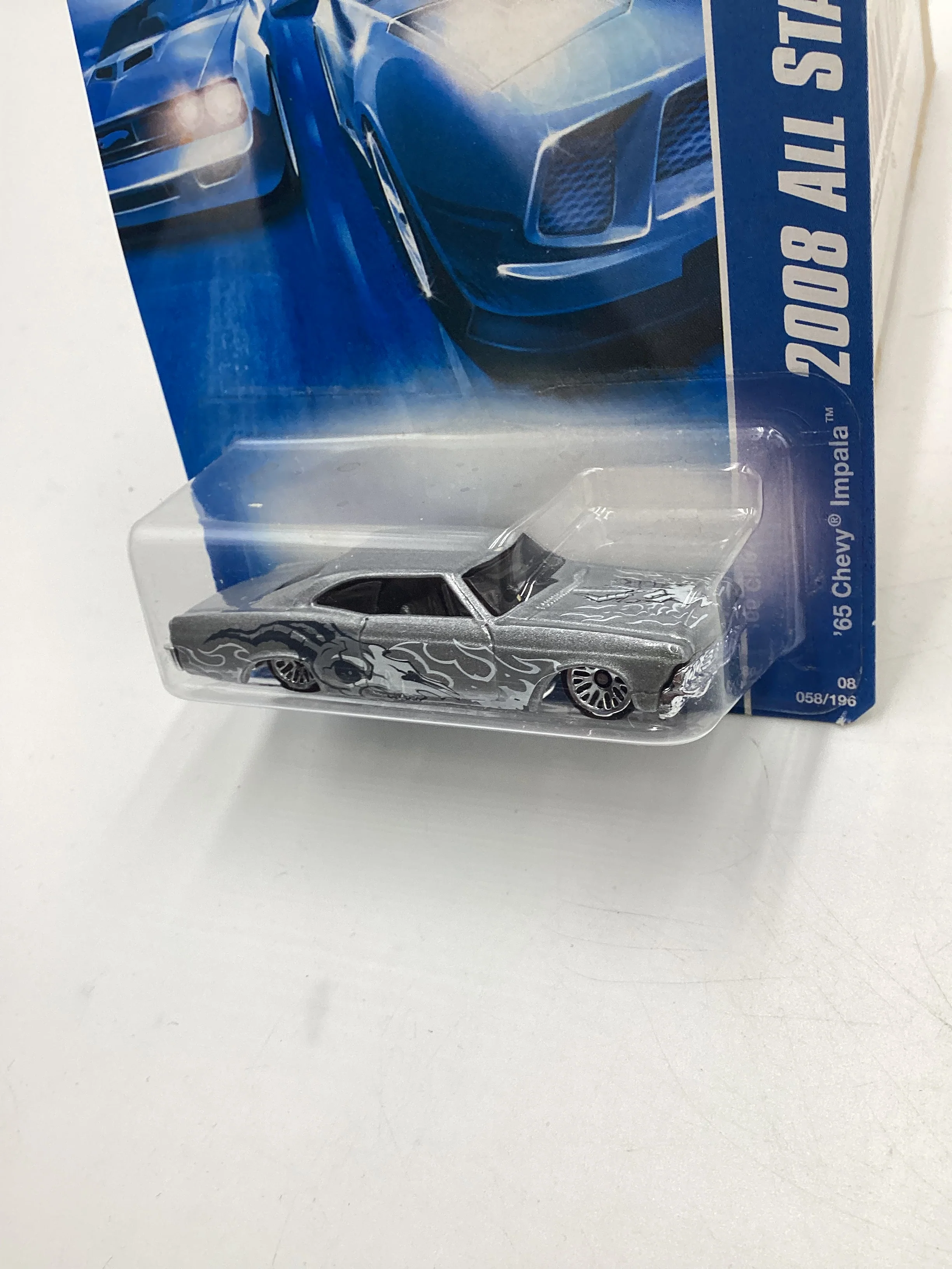 2008 Hot Wheels All Stars #58 65 Chevy Impala Silver Kmart Exclusive 240C - Image 4