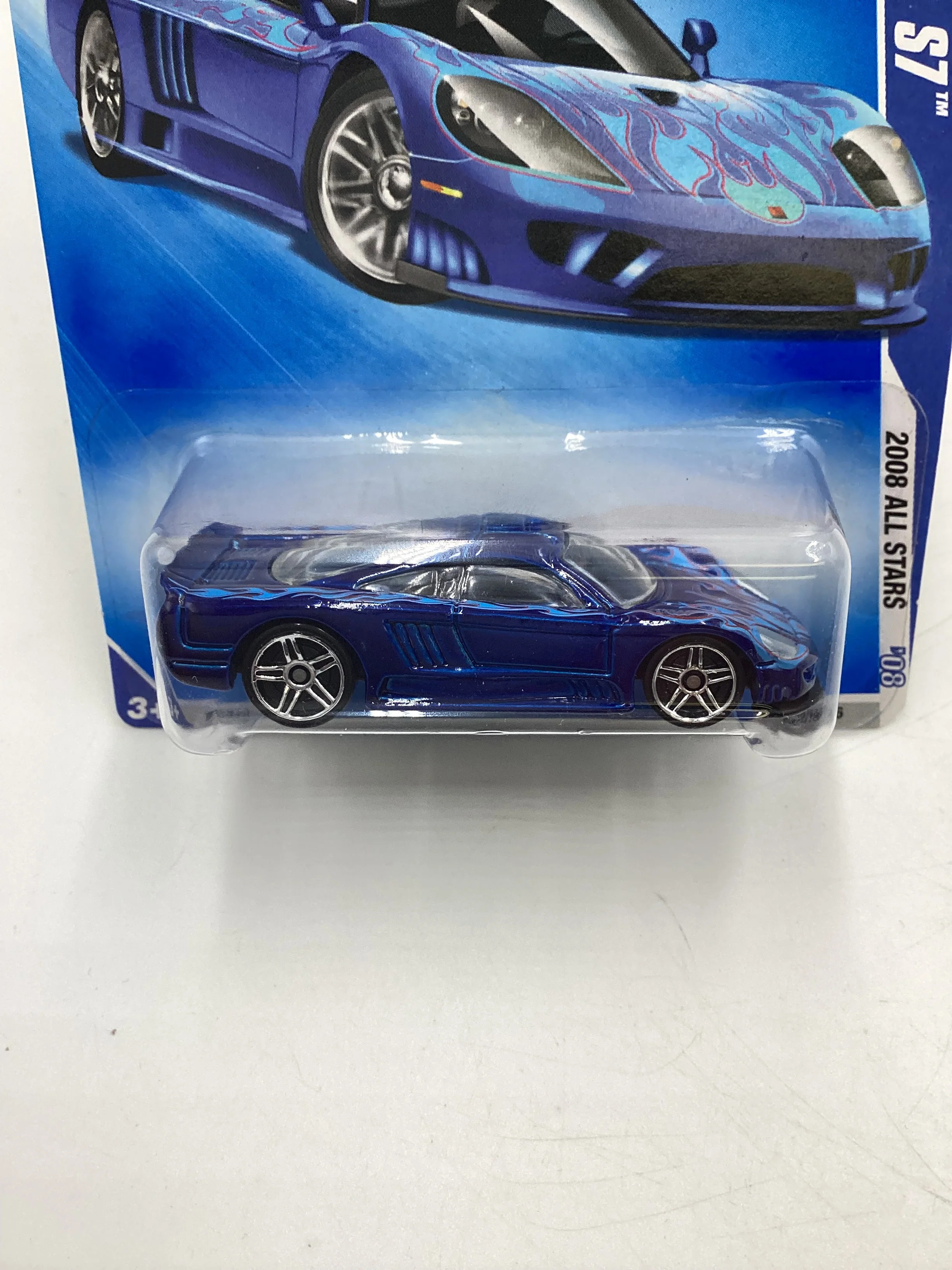 2008 Hot Wheels All Stars #72 Saleen S7 Blue 28D - Image 3