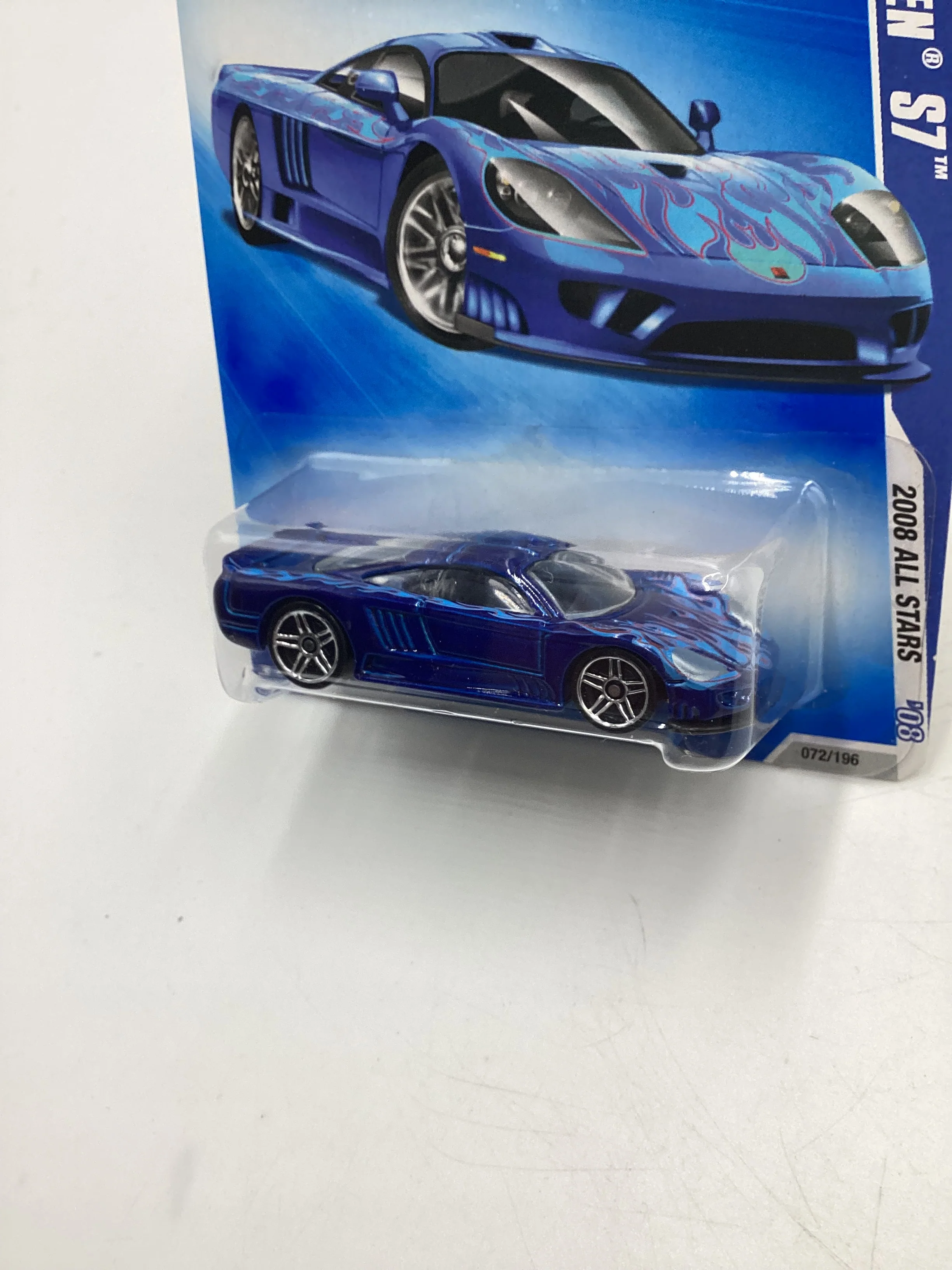 2008 Hot Wheels All Stars #72 Saleen S7 Blue 28D - Image 4