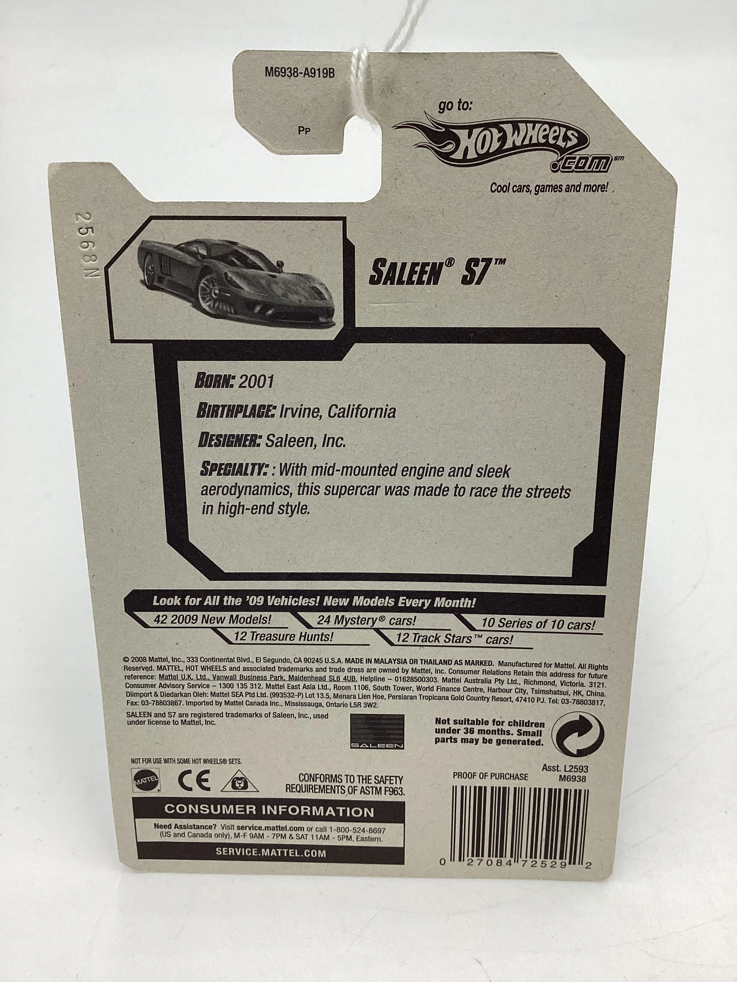 2008 Hot Wheels All Stars #72 Saleen S7 Blue 28D - Image 8