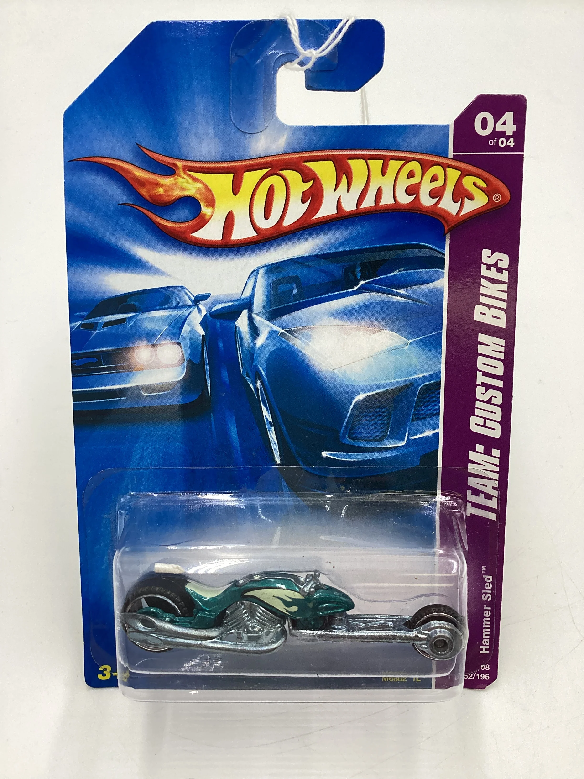 2008 Hot Wheels HW Team: Custom Bikes #152 Hammer Sled Teal 114H - Image 2