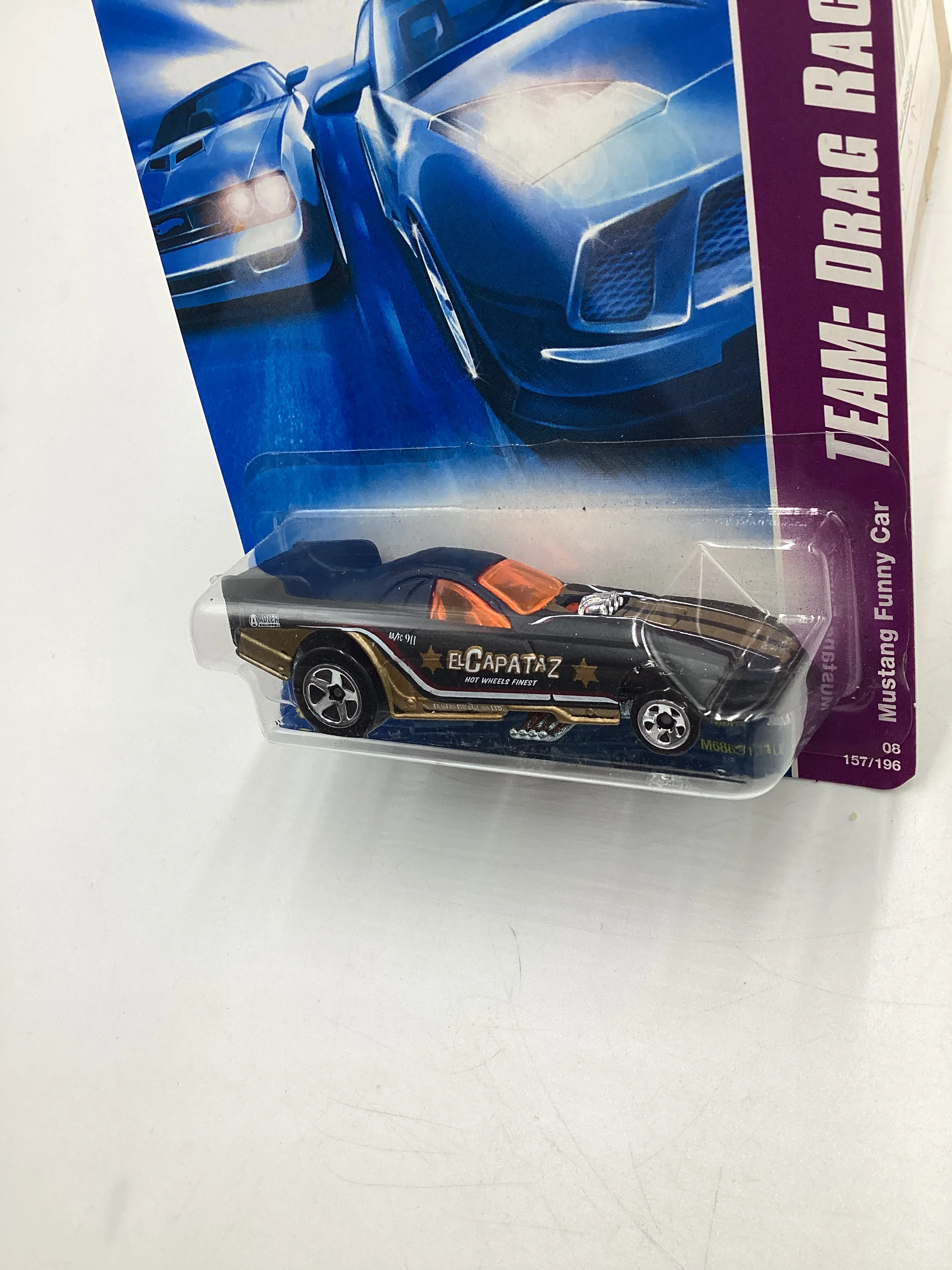 2008 Hot Wheels HW Team: Drag Racing #157 Mustang Funny Car Matte Black 35F - Image 4