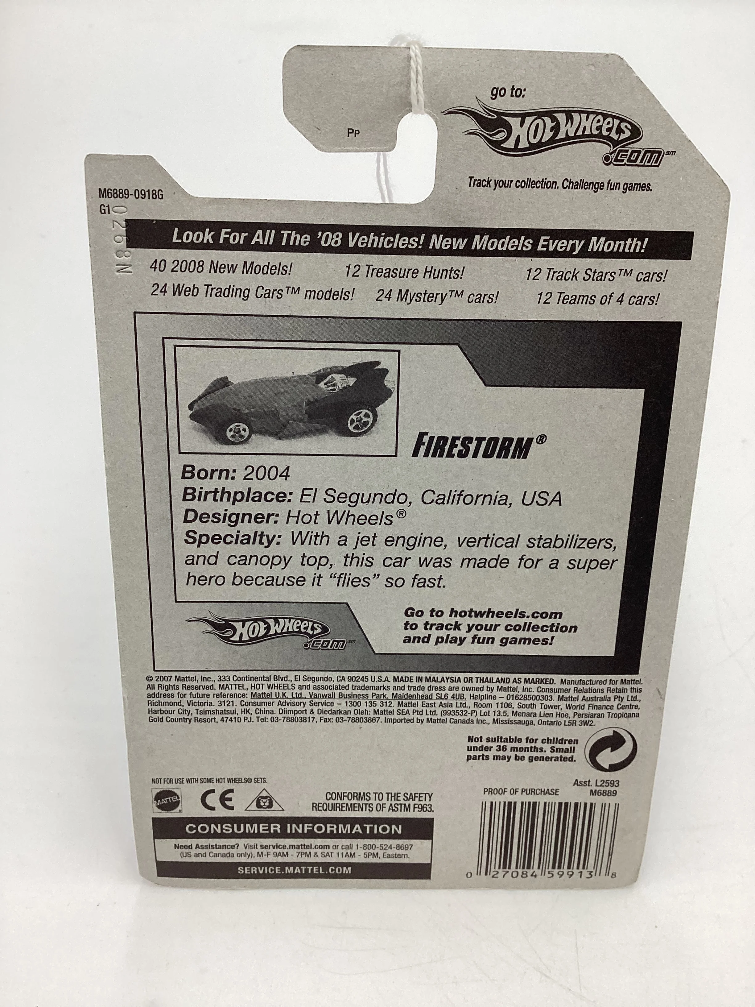 2008 Hot Wheels HW Team: Jet Rides #123 Firestorm AA4 - Image 7