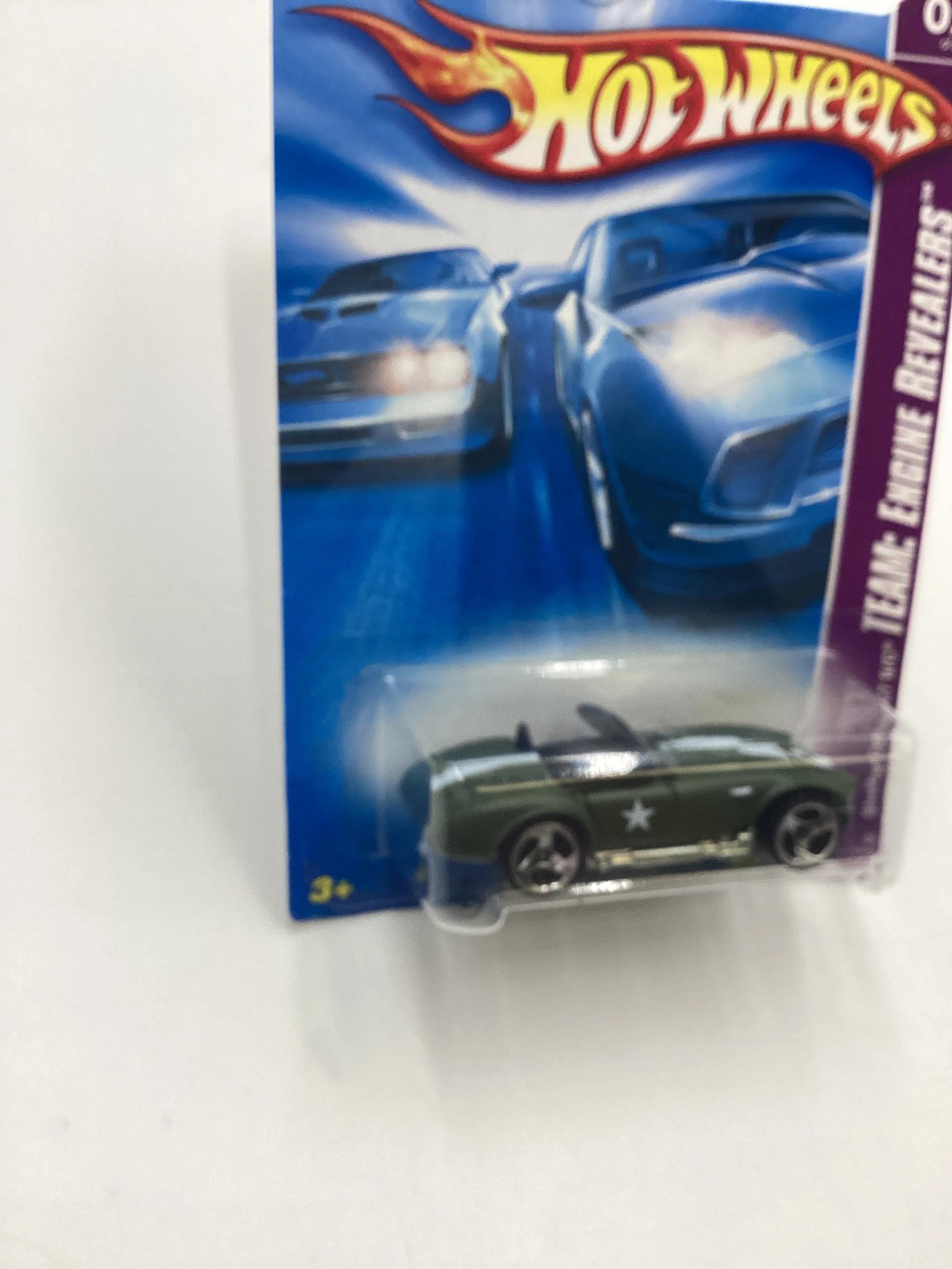 2008 Hot Wheels HW Team: Engine Revealers #154 Shelby Cobra 427 S/C Army Green opening hood 33E - Image 5