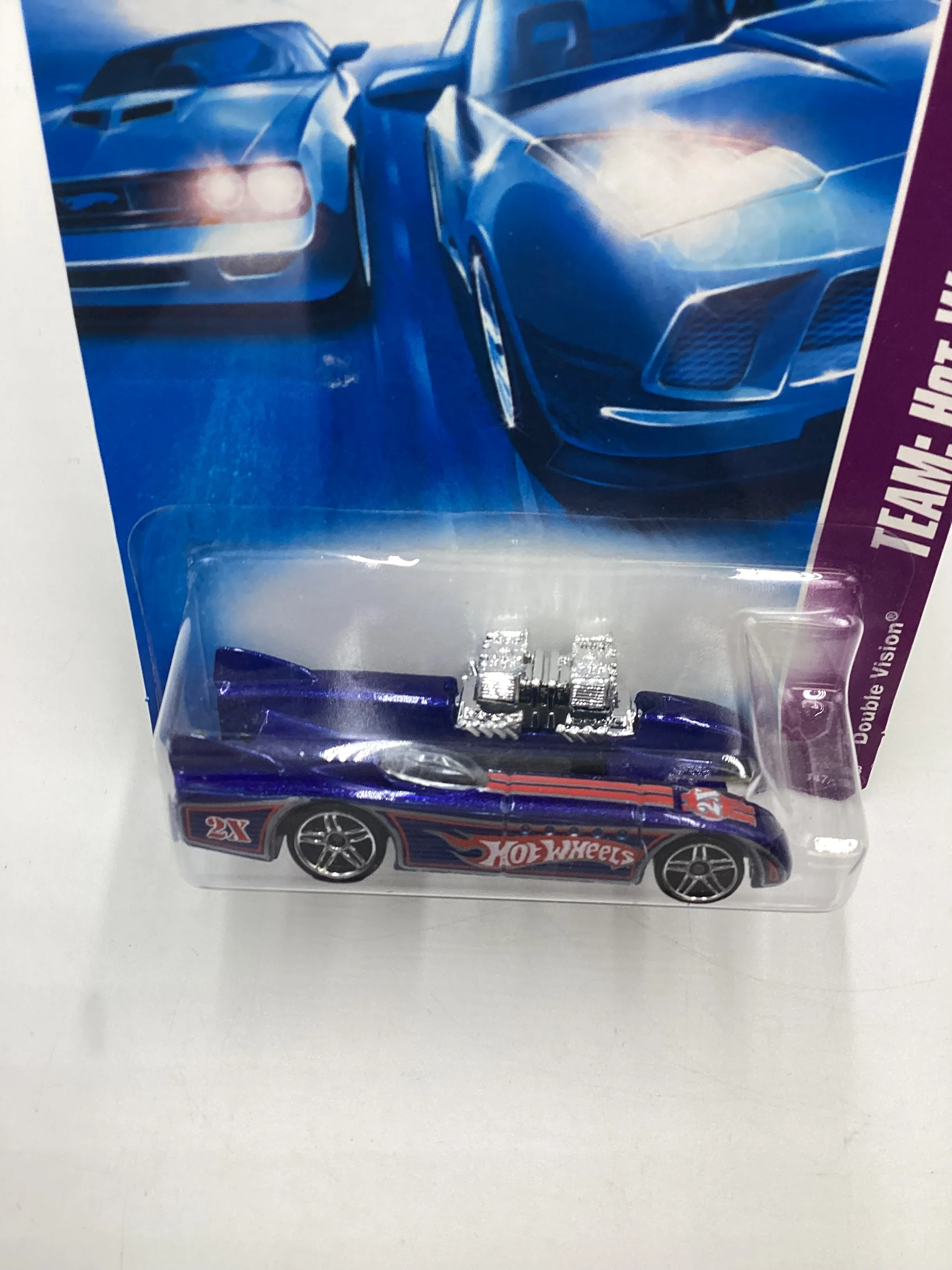 2008 Hot Wheels HW Team: Hot Wheels Racing #147 Double Vision Blue BB6 - Image 6