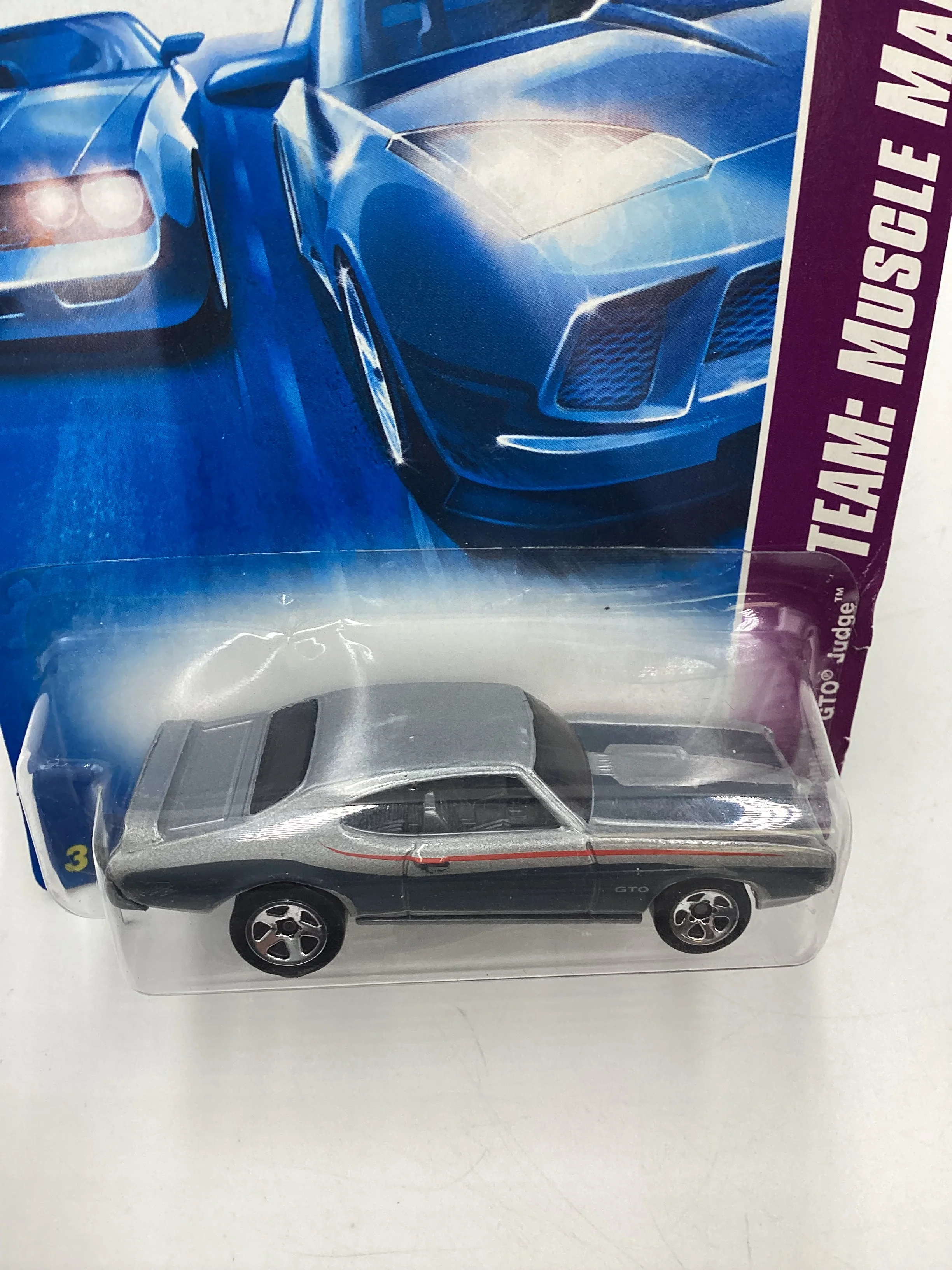 2008 Hot Wheels HW Team: Muscle Mania #133 Pontiac GTO Judge Silver Card Not Perfect 44C - Image 6