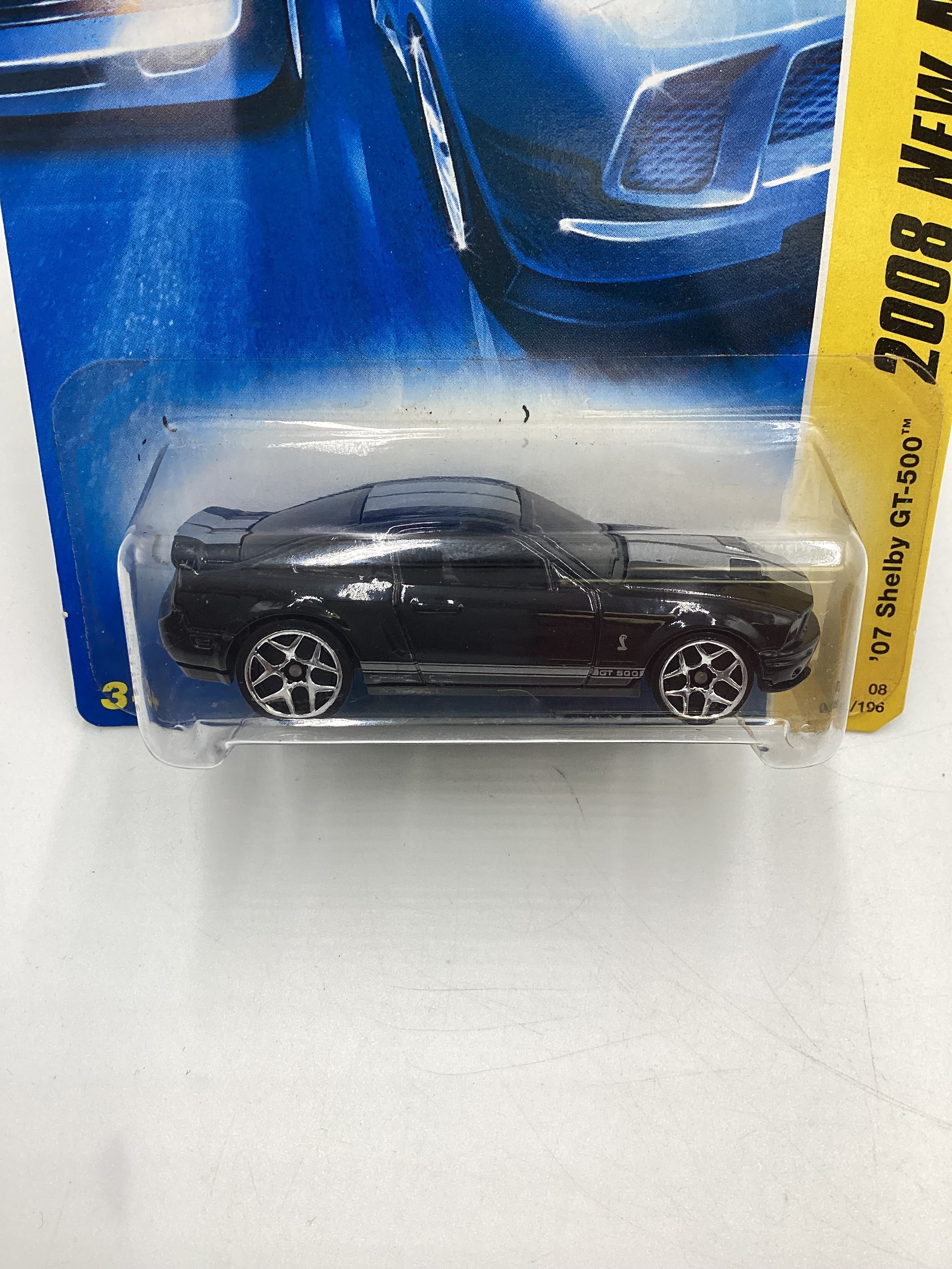 2008 Hot Wheels New Models #1 07 Shelby GT-500 Black 25H - Image 3