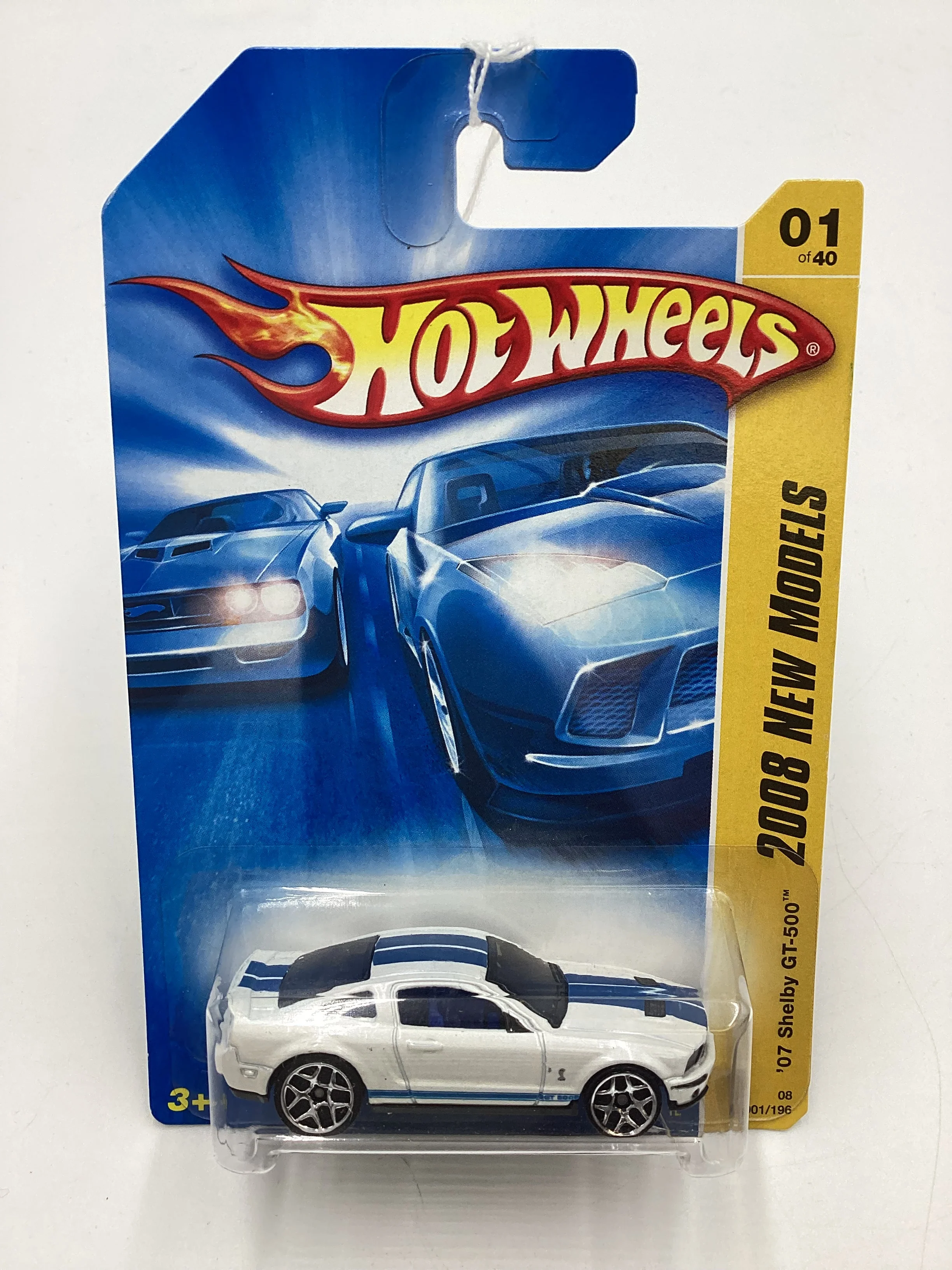2008 Hot Wheels New Models #1 07 Shelby GT-500 White 24G - Image 2