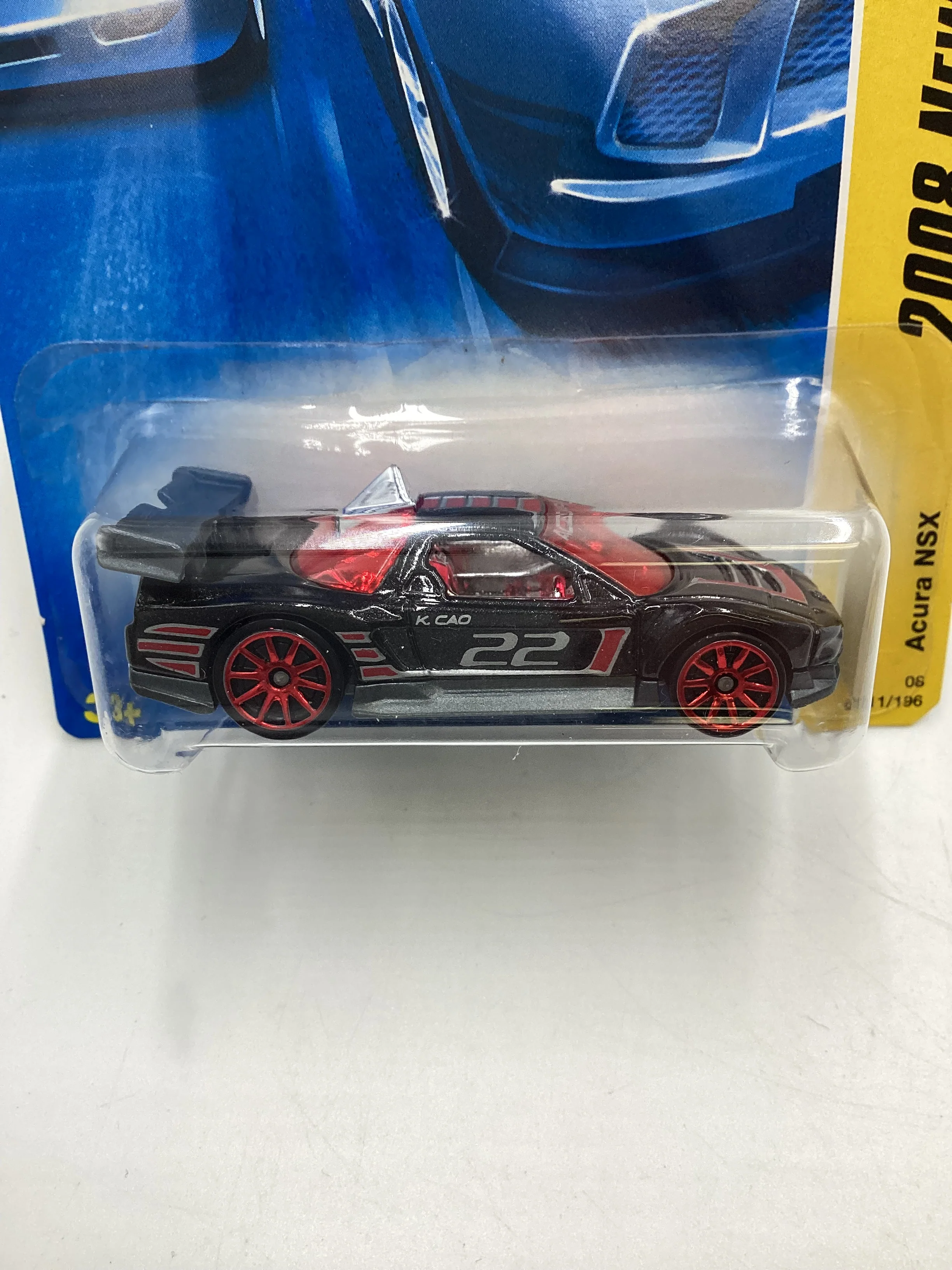 2008 Hot Wheels New Models #11 Acura NSX Black 107C - Image 3