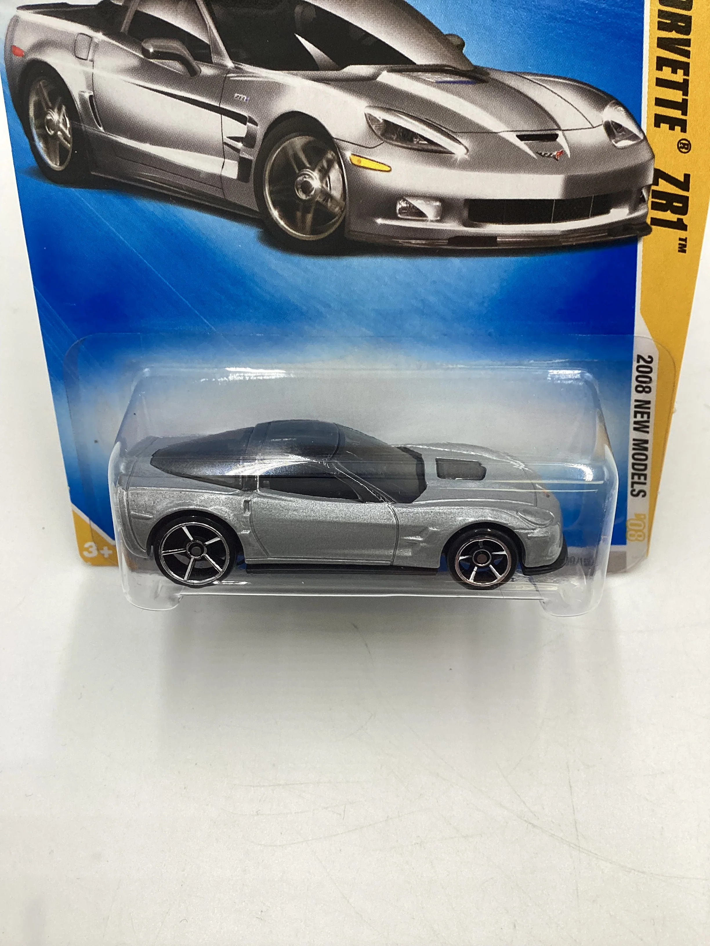 2008 Hot Wheels New Models #9 09 Corvette ZR1 Silver SR - Image 3