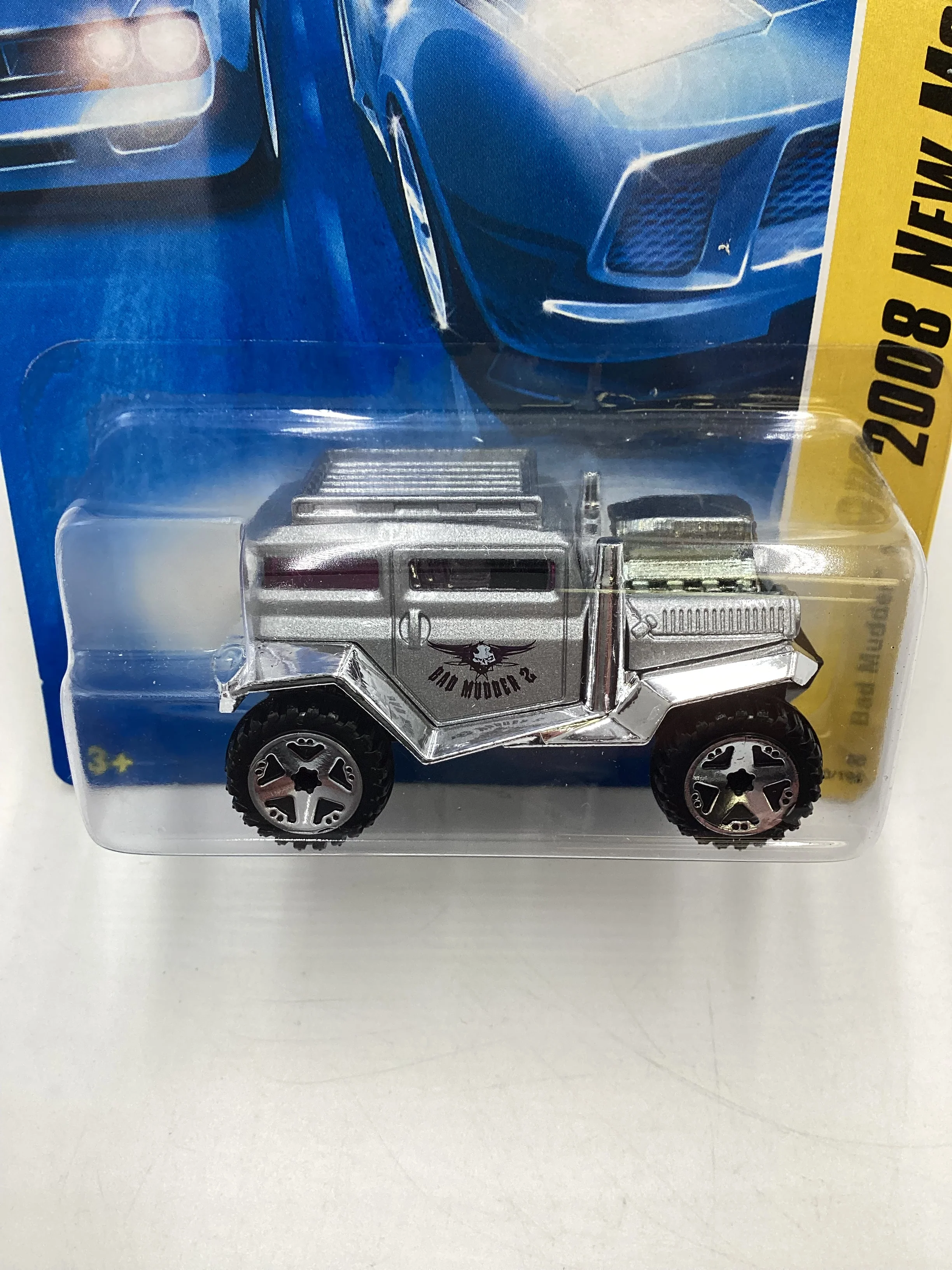 2008 Hot Wheels New Models #20 Bad Mudder 2 Silver 110i - Image 3