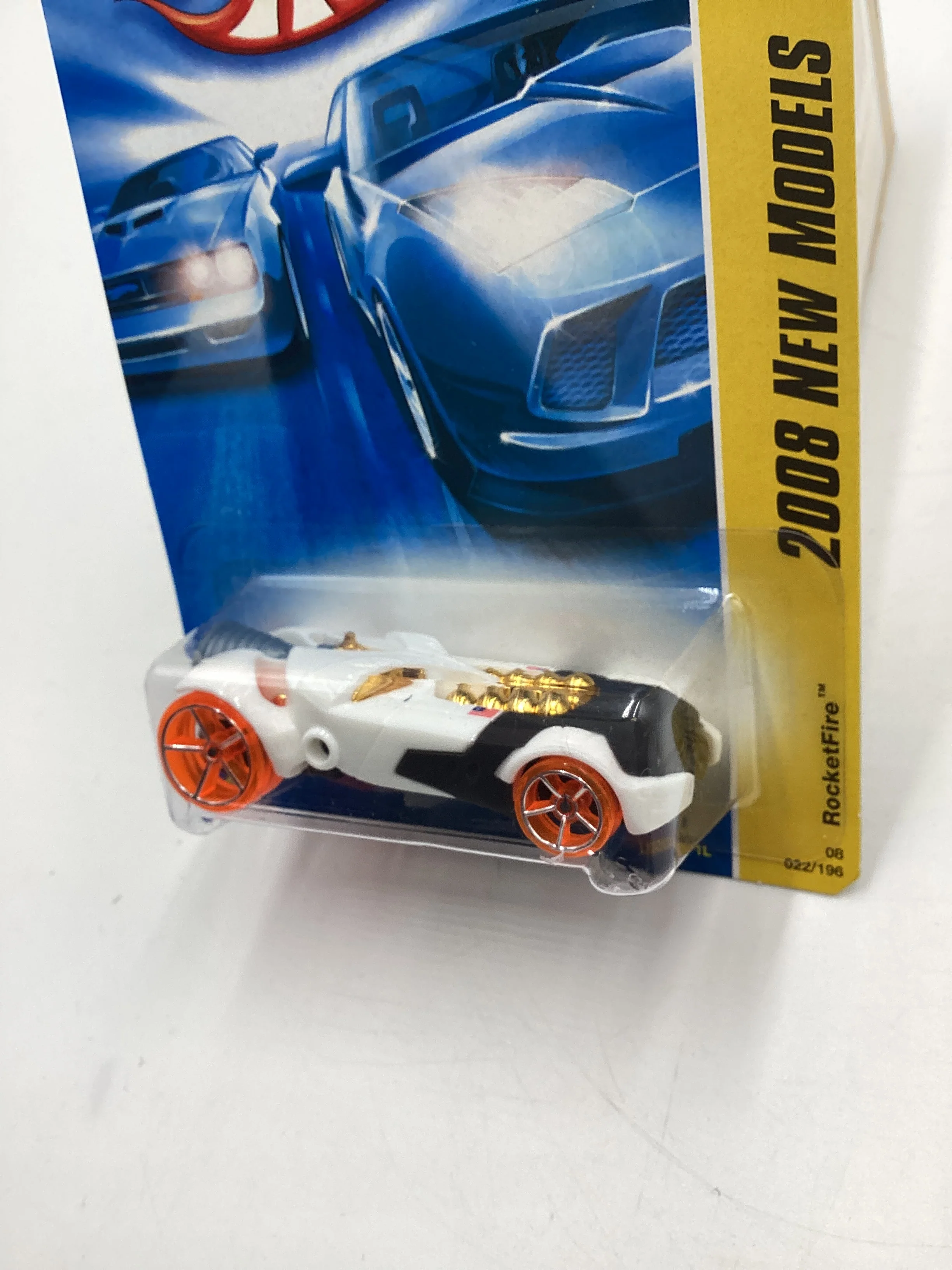 2008 Hot Wheels New Models #22 Rocketfire White VV3 - Image 4