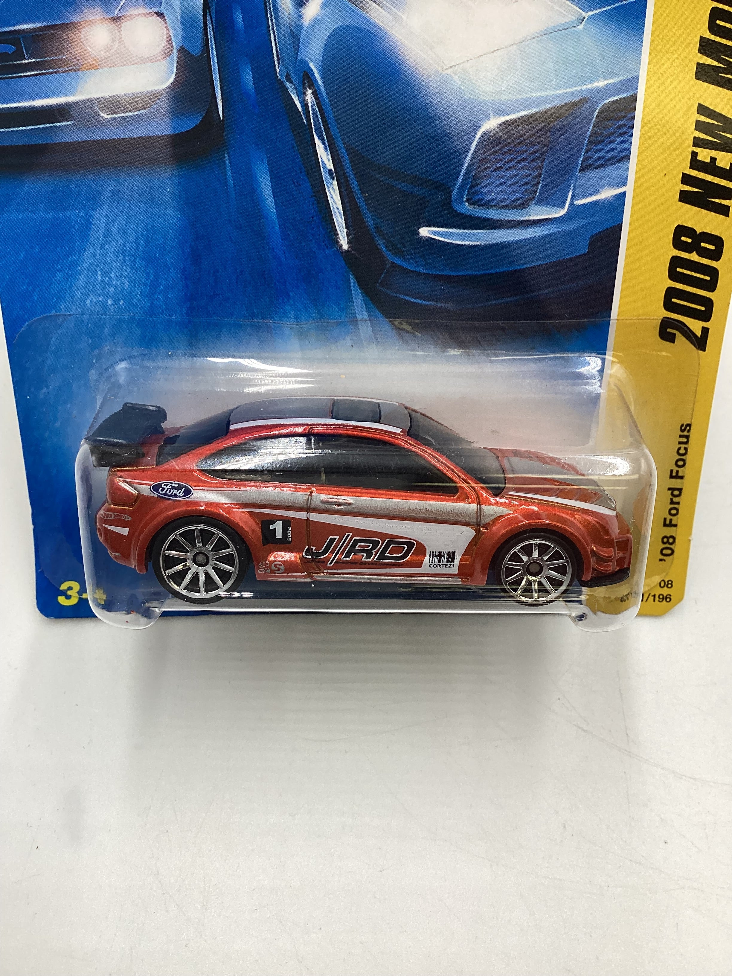 2008 Hot Wheels New Models #31 08 Ford Focus Orange 20i - Image 3
