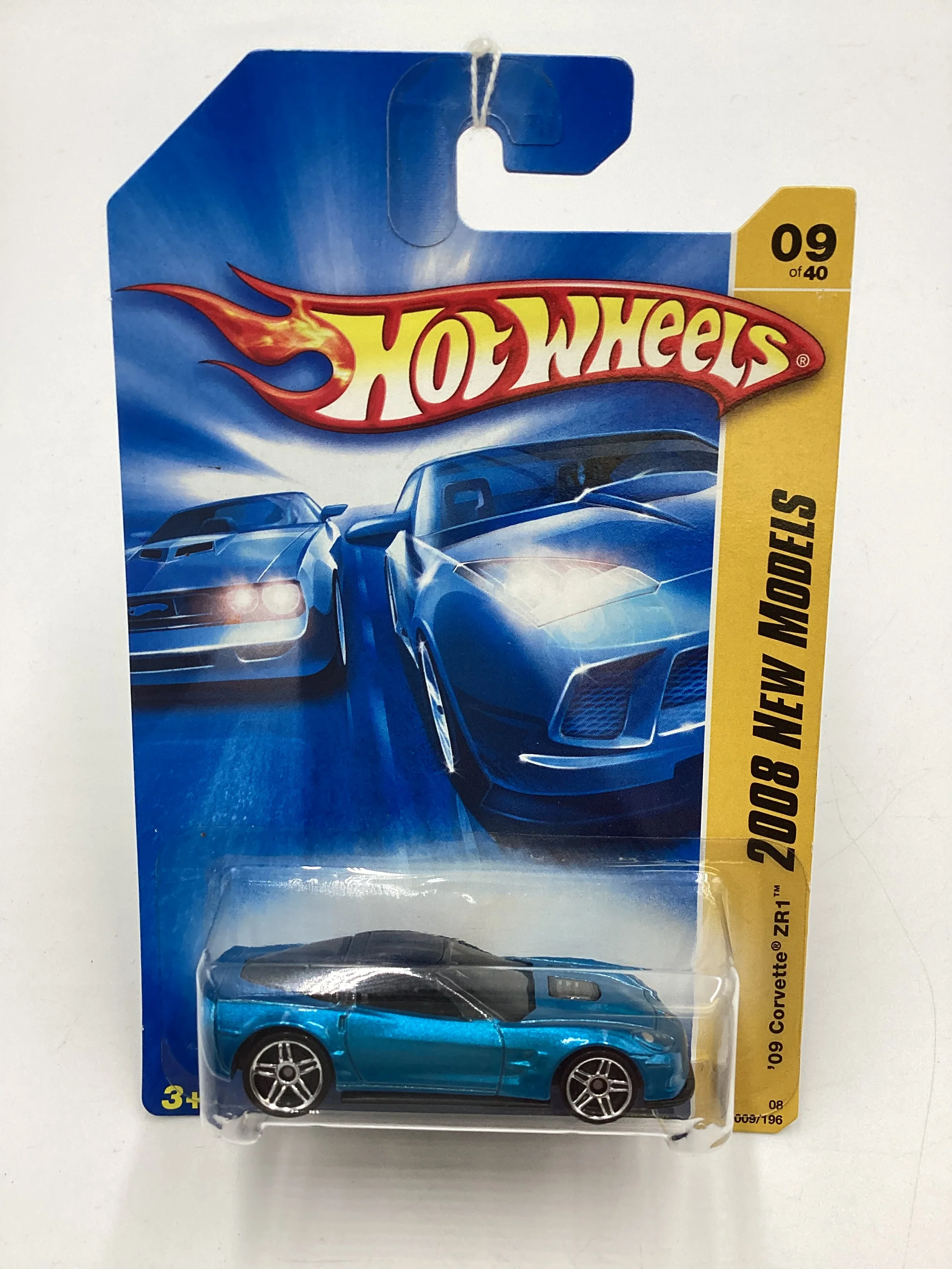 2008 Hot Wheels New Models #9 09 Corvette ZR1 Blue 2B - Image 2