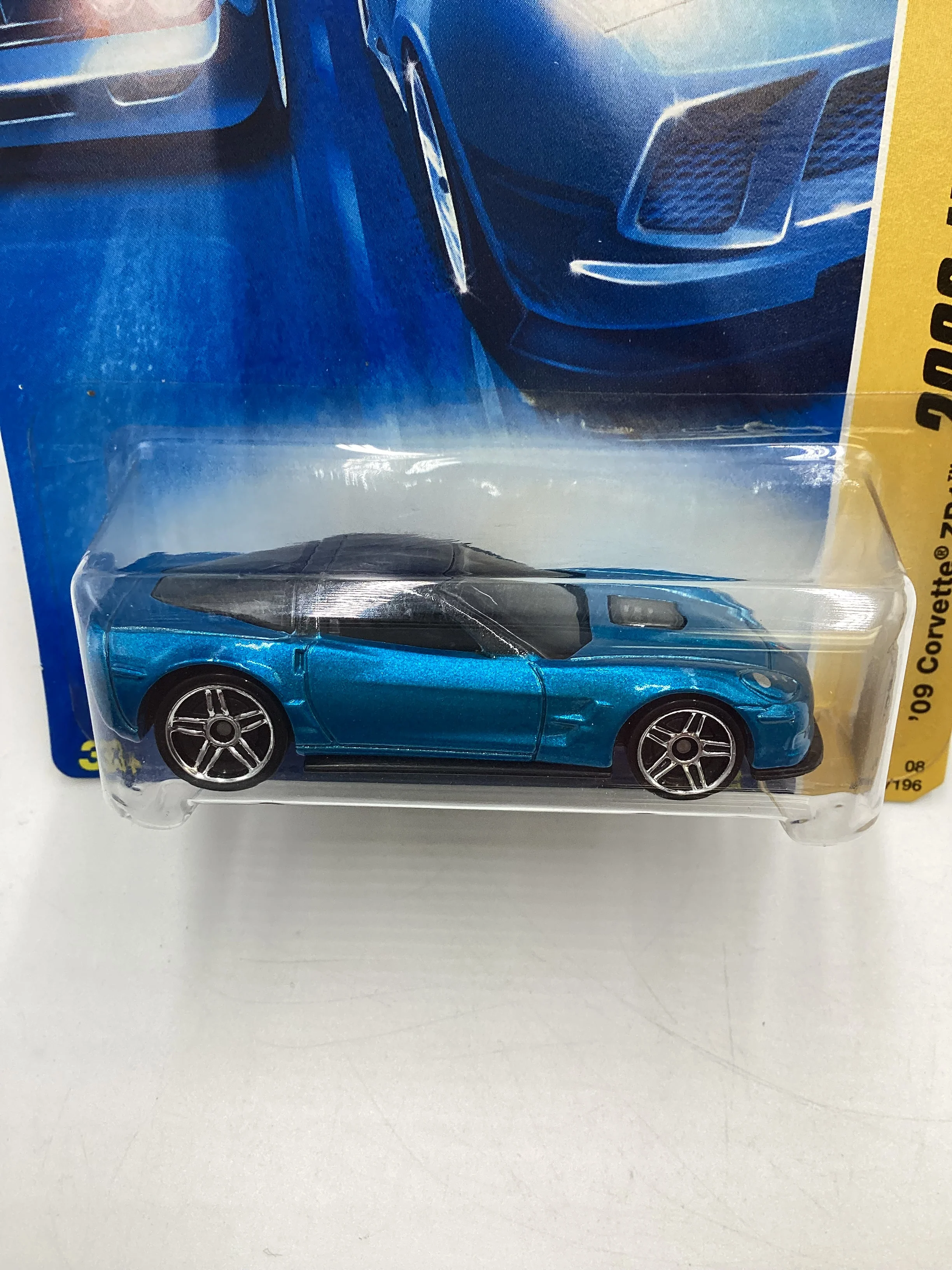 2008 Hot Wheels New Models #9 09 Corvette ZR1 Blue 2B - Image 3