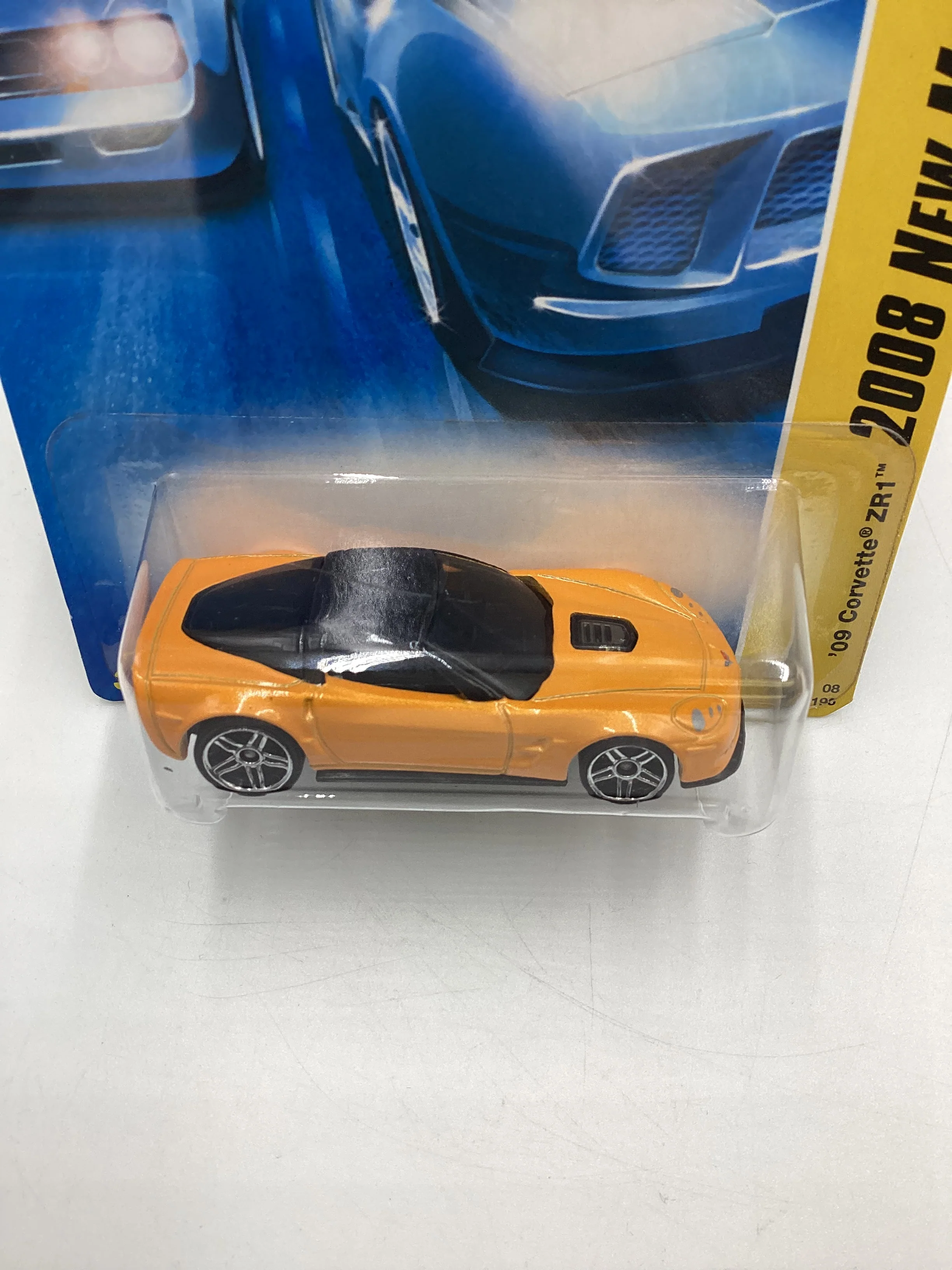 2008 Hot Wheels New Models #9 09 Corvette ZR1 Yellow Kmart Exclusive 239C - Image 6
