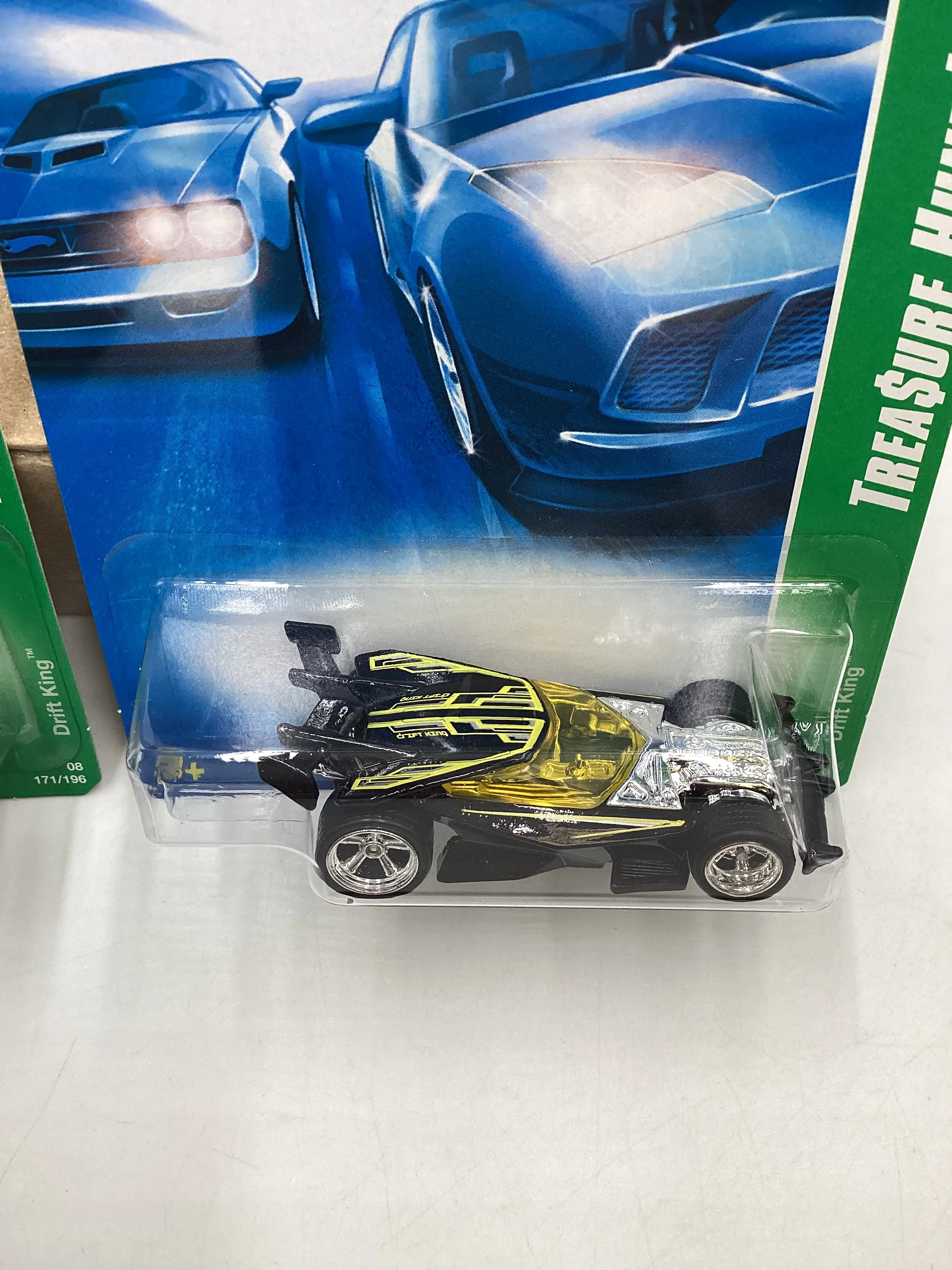 2008 Hot Wheels Super Treasure Hunt + Treasure Hunt Drift King Black #171 with protector - Image 12