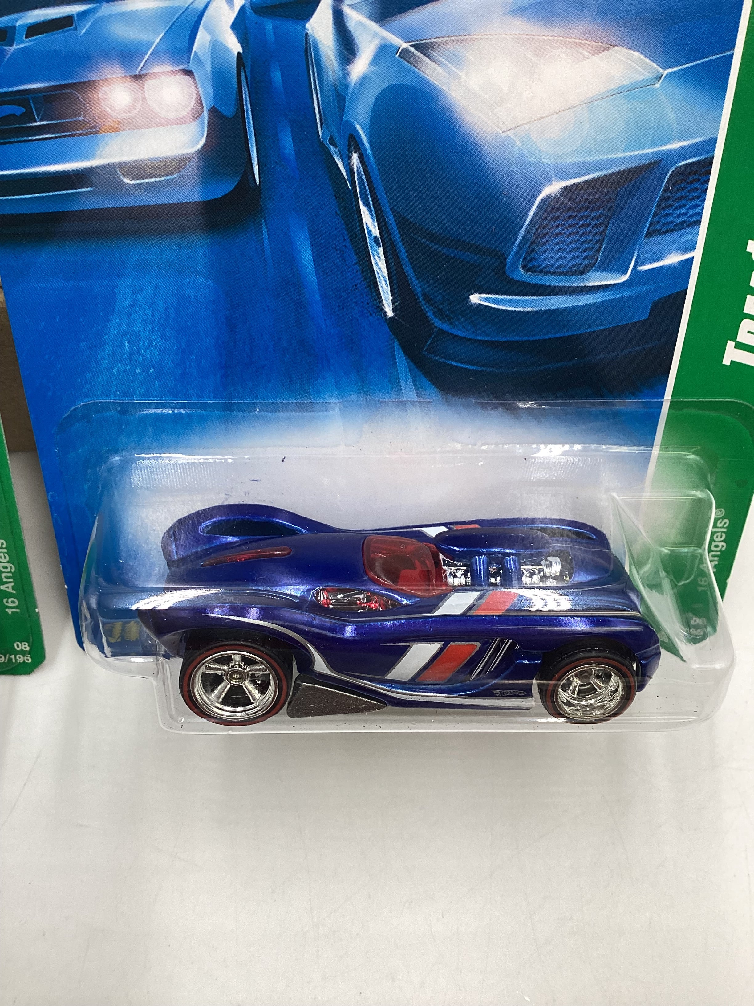 2008 Hot Wheels Super Treasure Hunt + Treasure Hunt 16 Angels Blue #169 with protector - Image 11