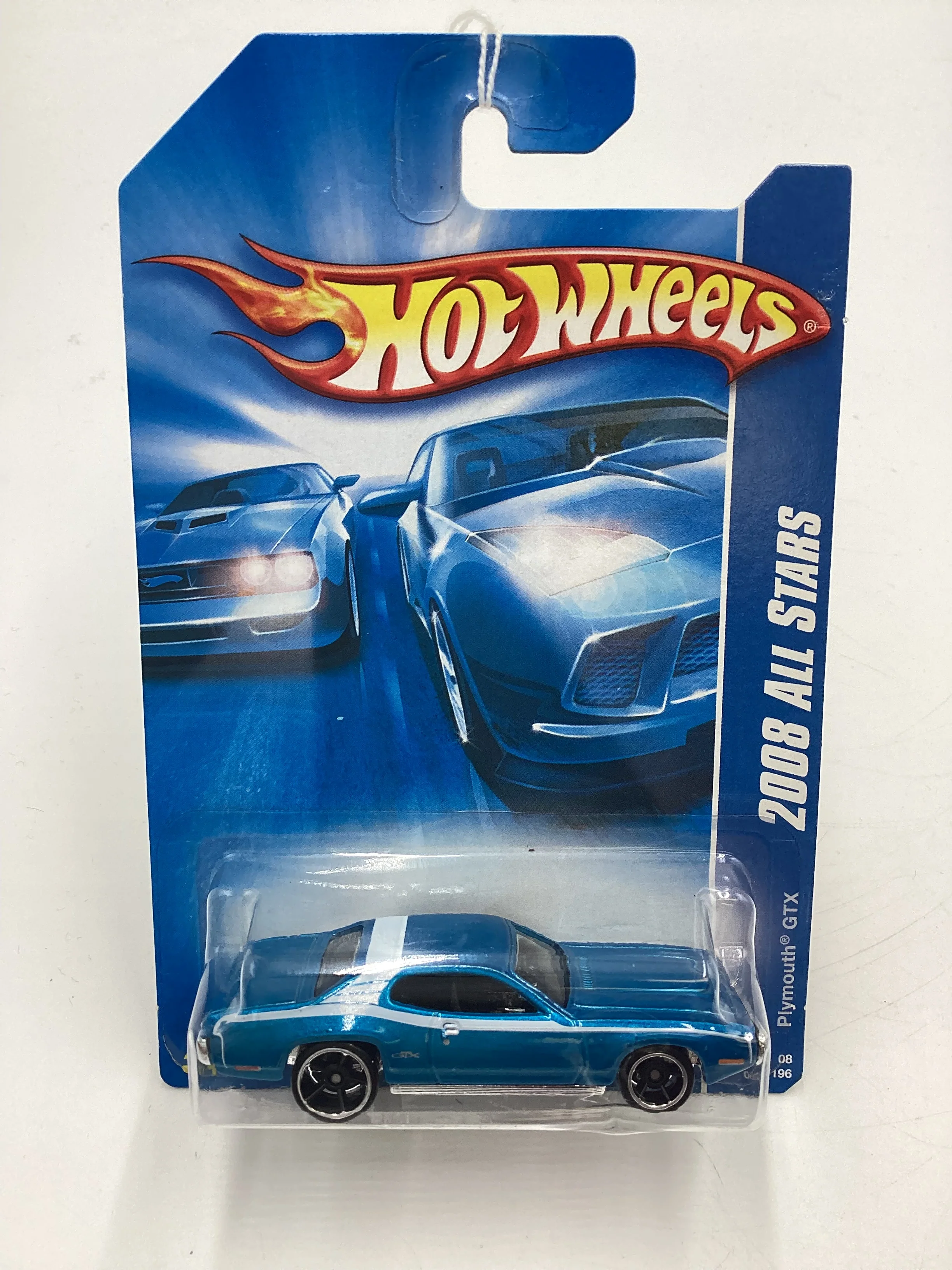 2008 Hot Wheels All Stars #60 Plymouth GTX Blue Card Not Perfect 46E - Image 2