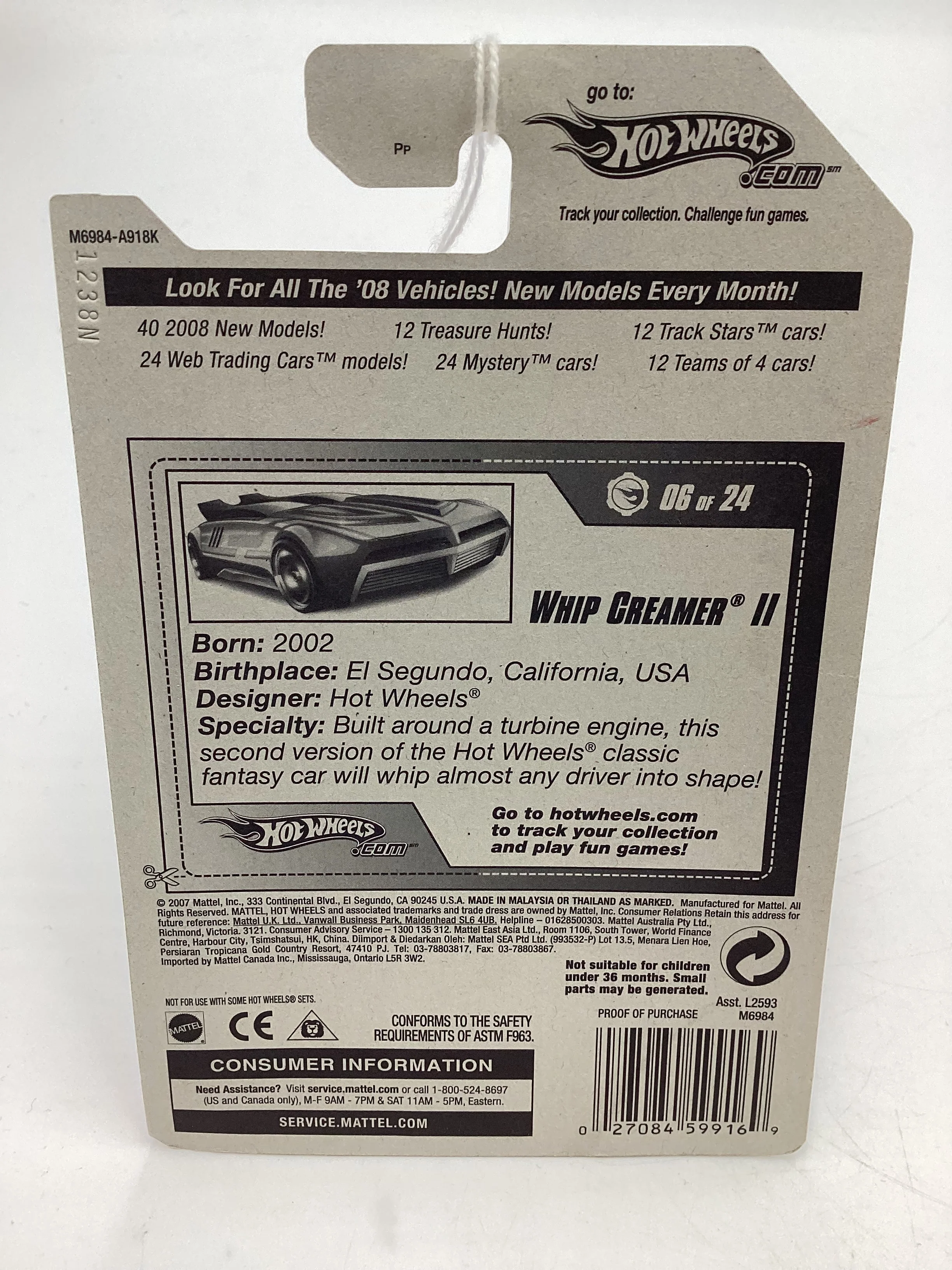 2008 Hot Wheels Web Trading Cars #82 Whip Creamer II Red EE1 - Image 7
