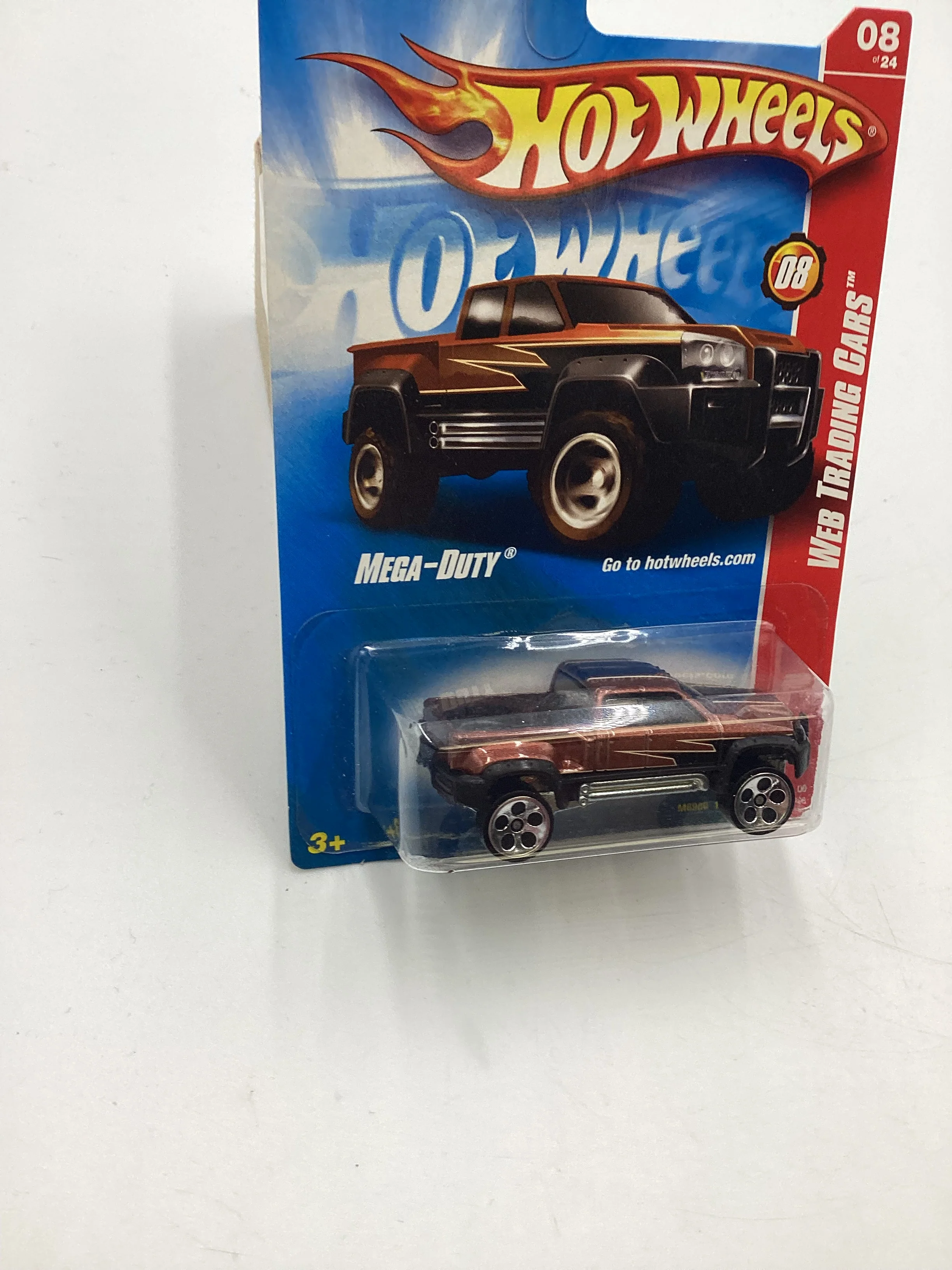 2008 Hot Wheels Web Trading Cars #84 Mega-Duty Brown EE5 - Image 5