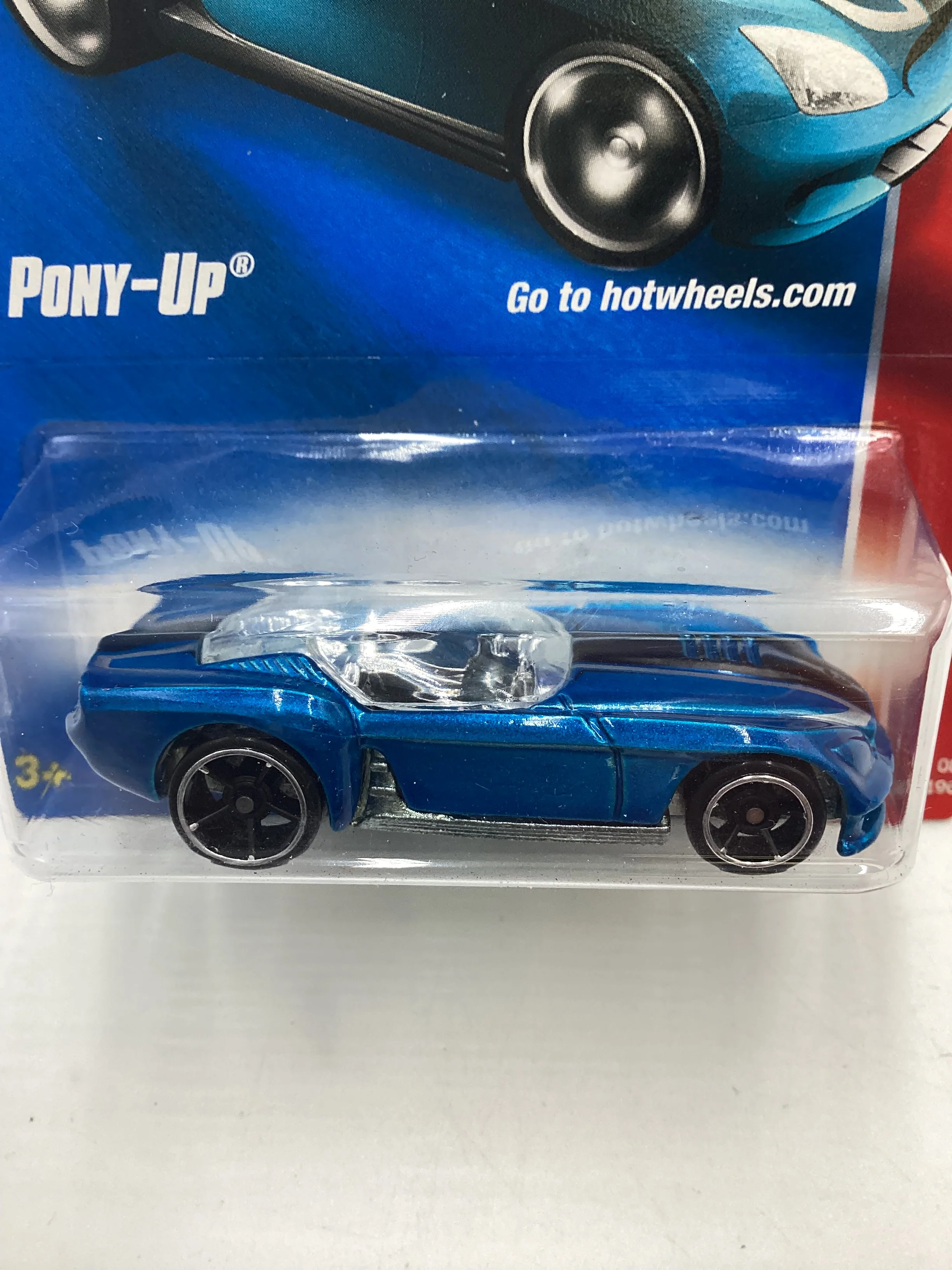 2008 Hot Wheels Web Trading Cars #86 Pony-Up Blue AA2 - Image 3