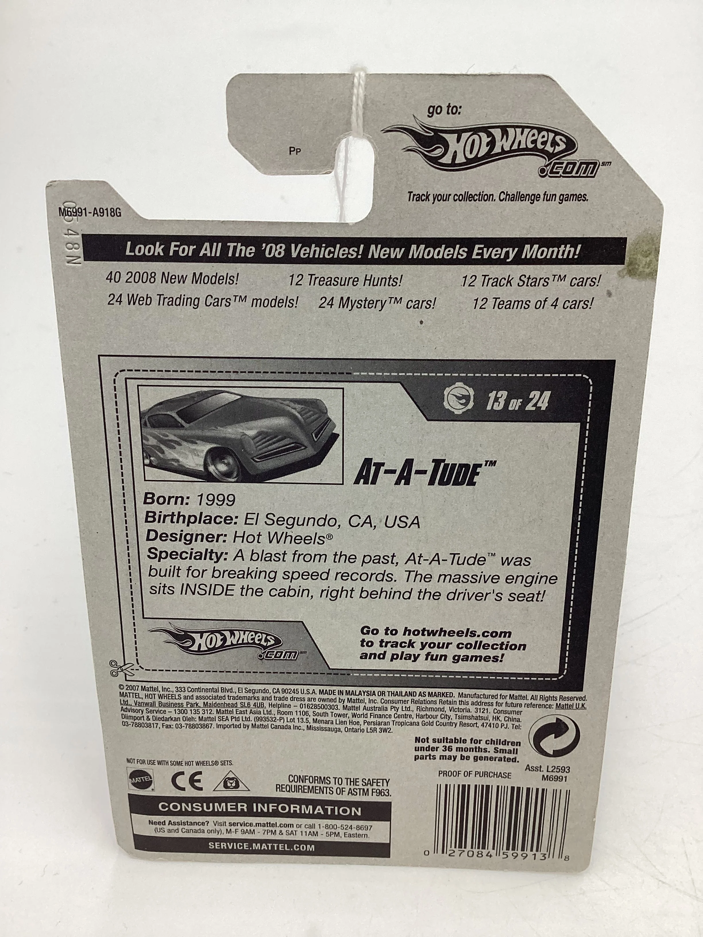 2008 Hot Wheels Web Trading Cars #89 At-A-Tude Blue EE3 - Image 7
