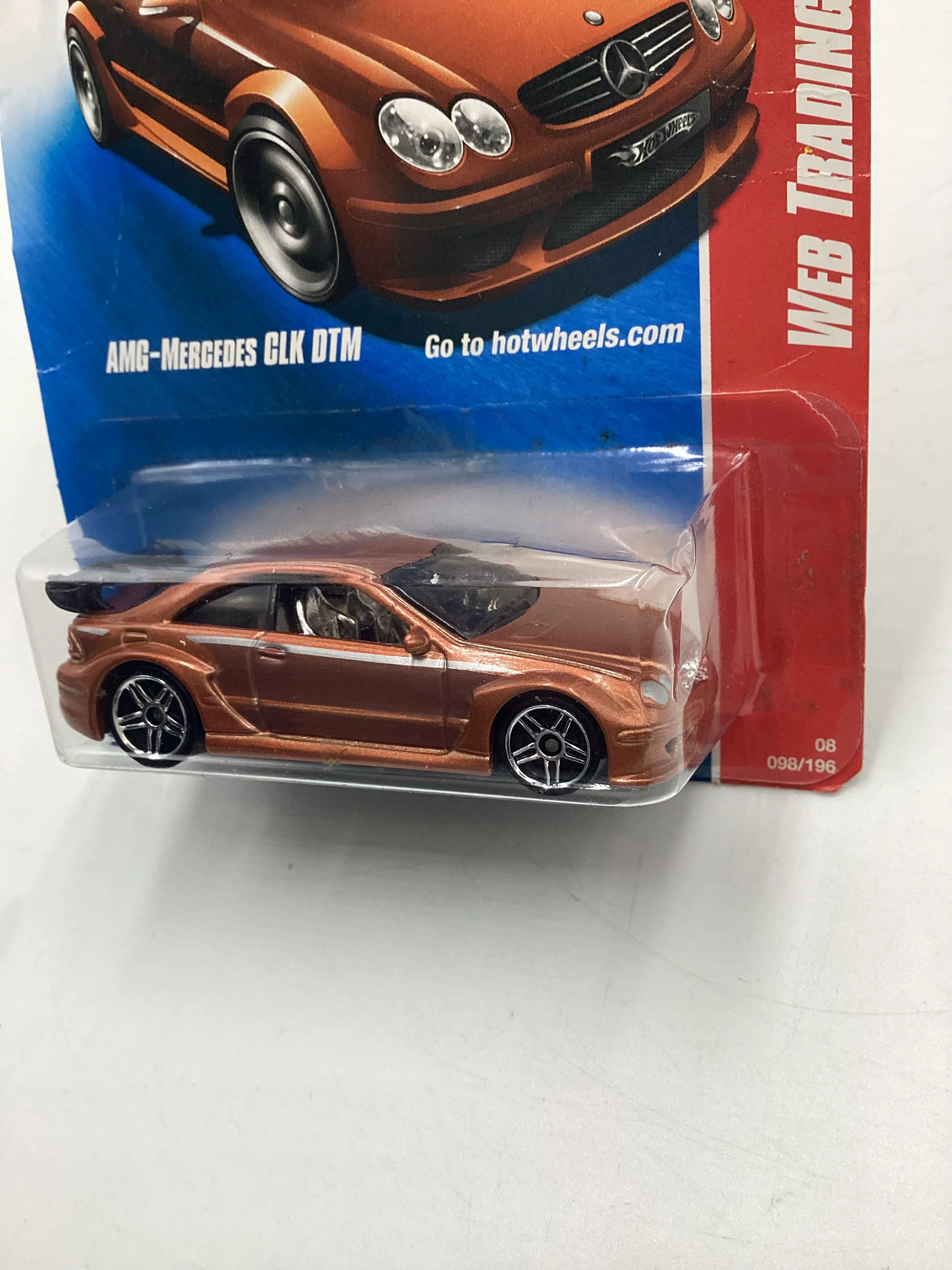 2008 Hot Wheels Web Trading Cars #98 AMG Mercedes CLK DTM Copper Bad Card - Image 4