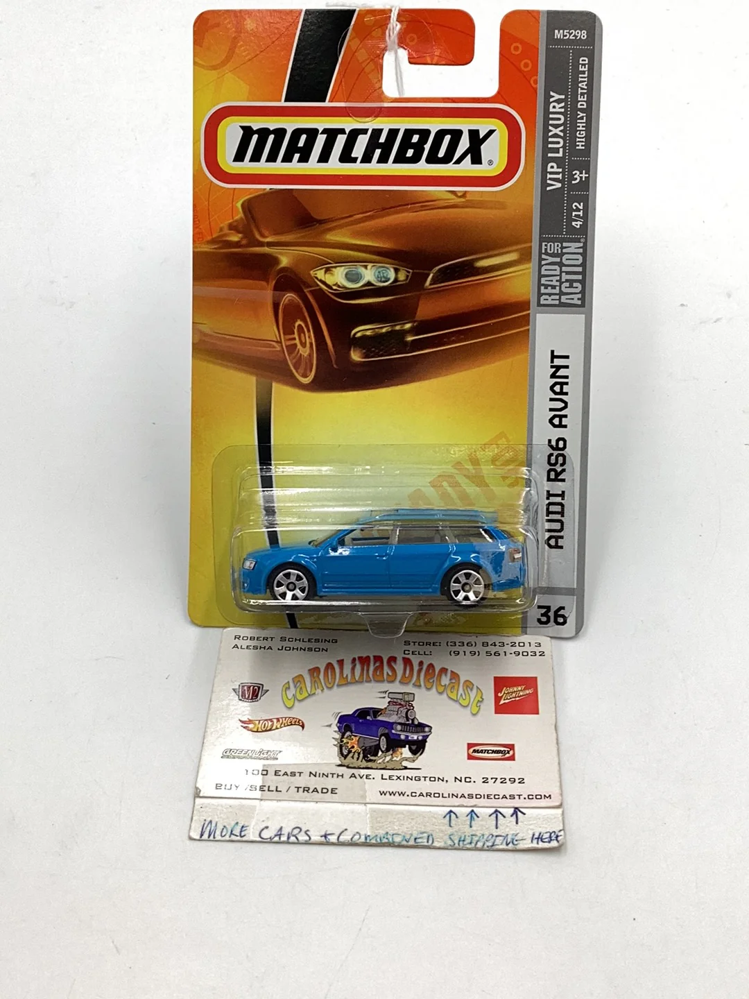 2008 Matchbox #36 Audi RS 6 Avant blue 217B