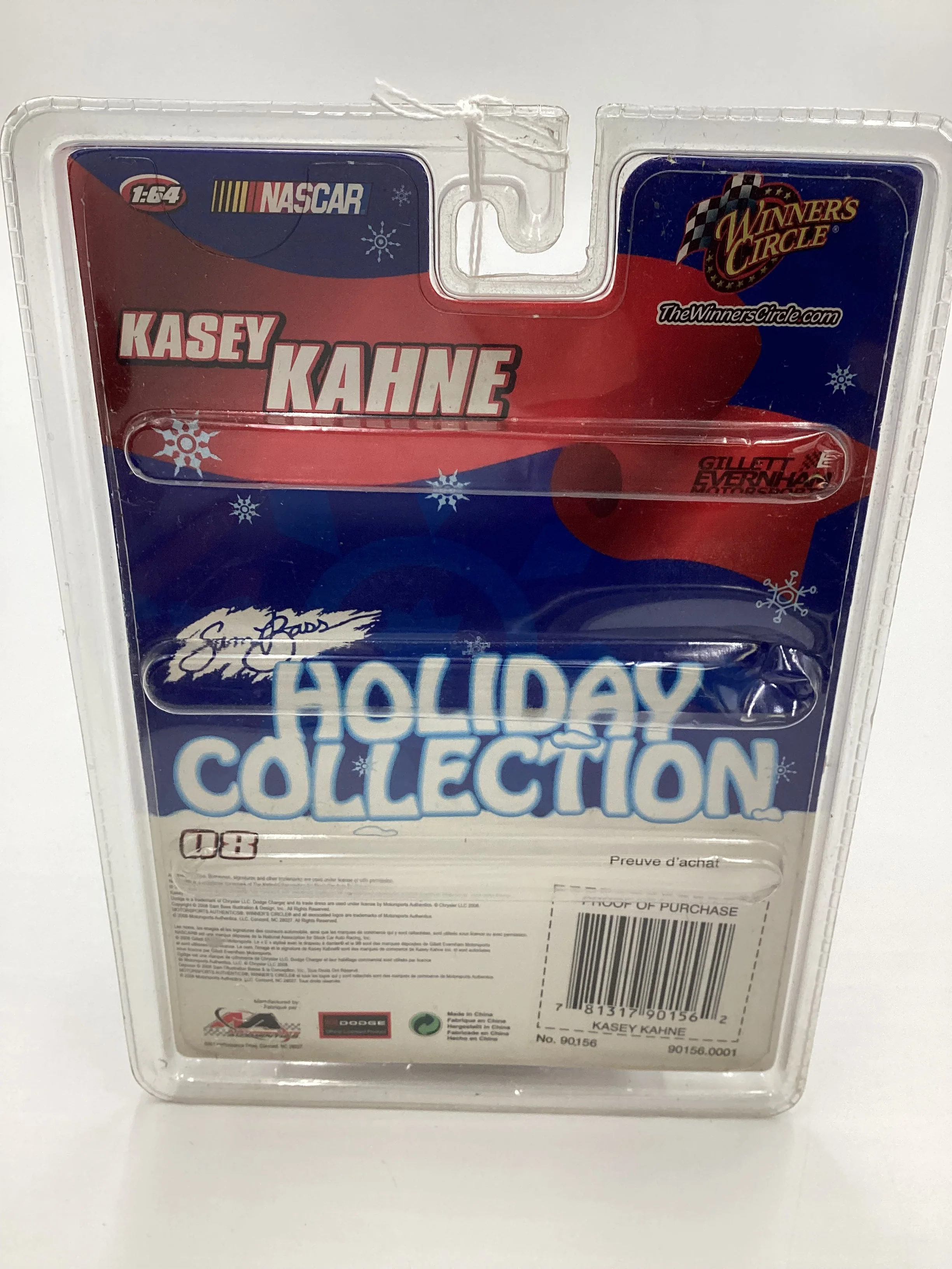 2008 Winners Circle Sam Bass Holiday Collection Kasey Kahne Foundation Happy Holidays #9 Dodge Red SR - Image 7