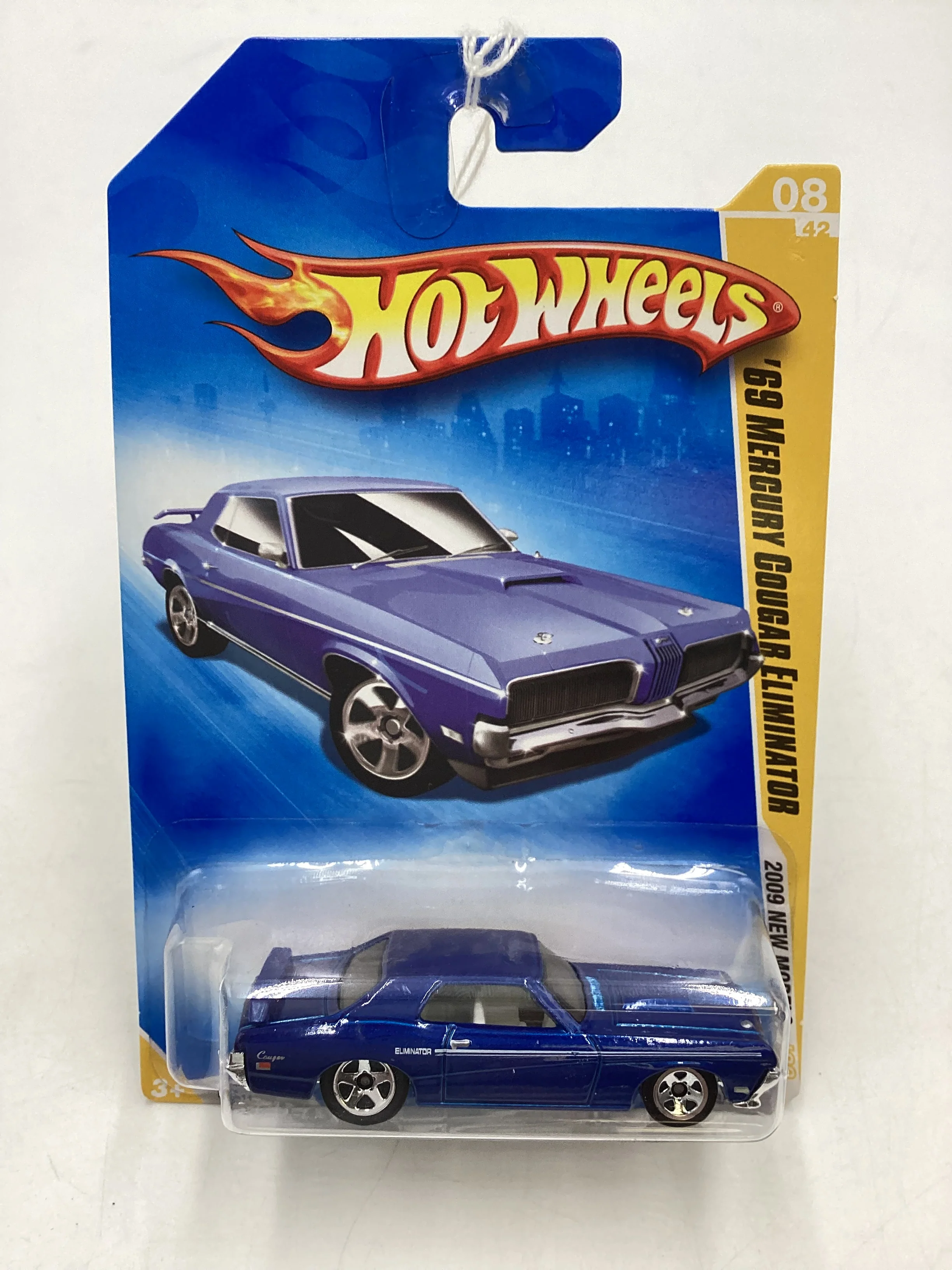 2009 Hot Wheels #008 69 Mercury Cougar Eliminator Blue 29G - Image 2