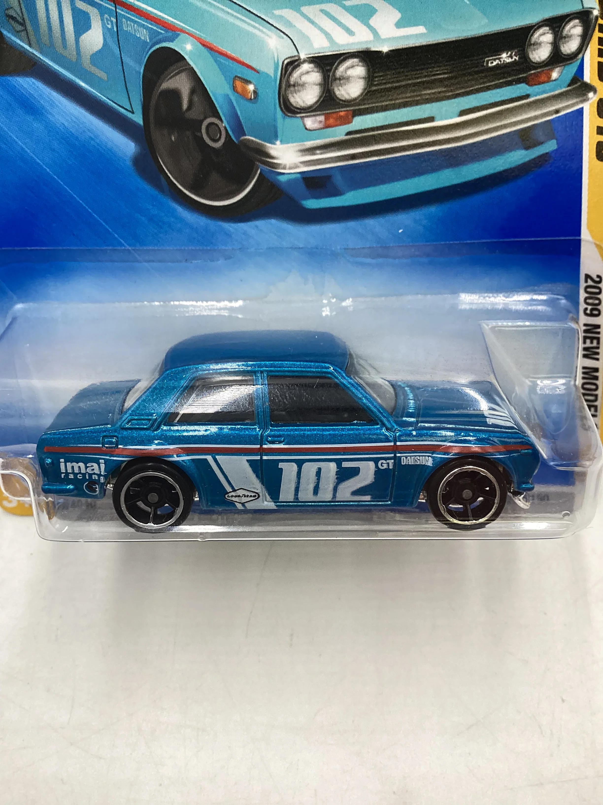 2009 Hot Wheels #037 Datsun Bluebird 510 Blue (SR) - Image 3