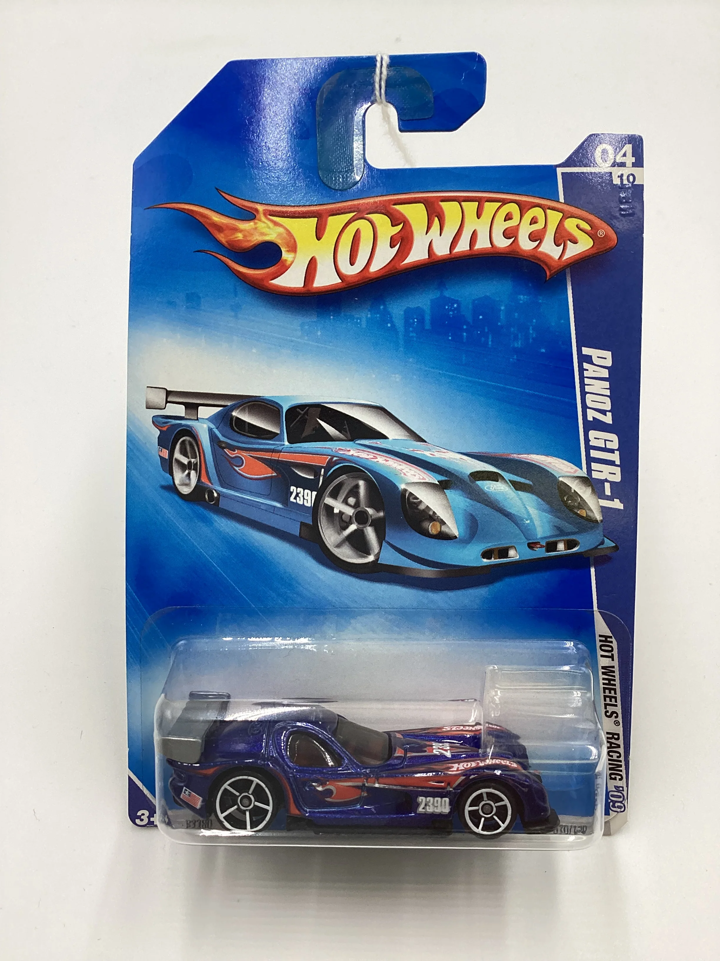 2009 Hot Wheels #070 Panoz GTR-1 Blue OH5 White Wheels 59B - Image 2