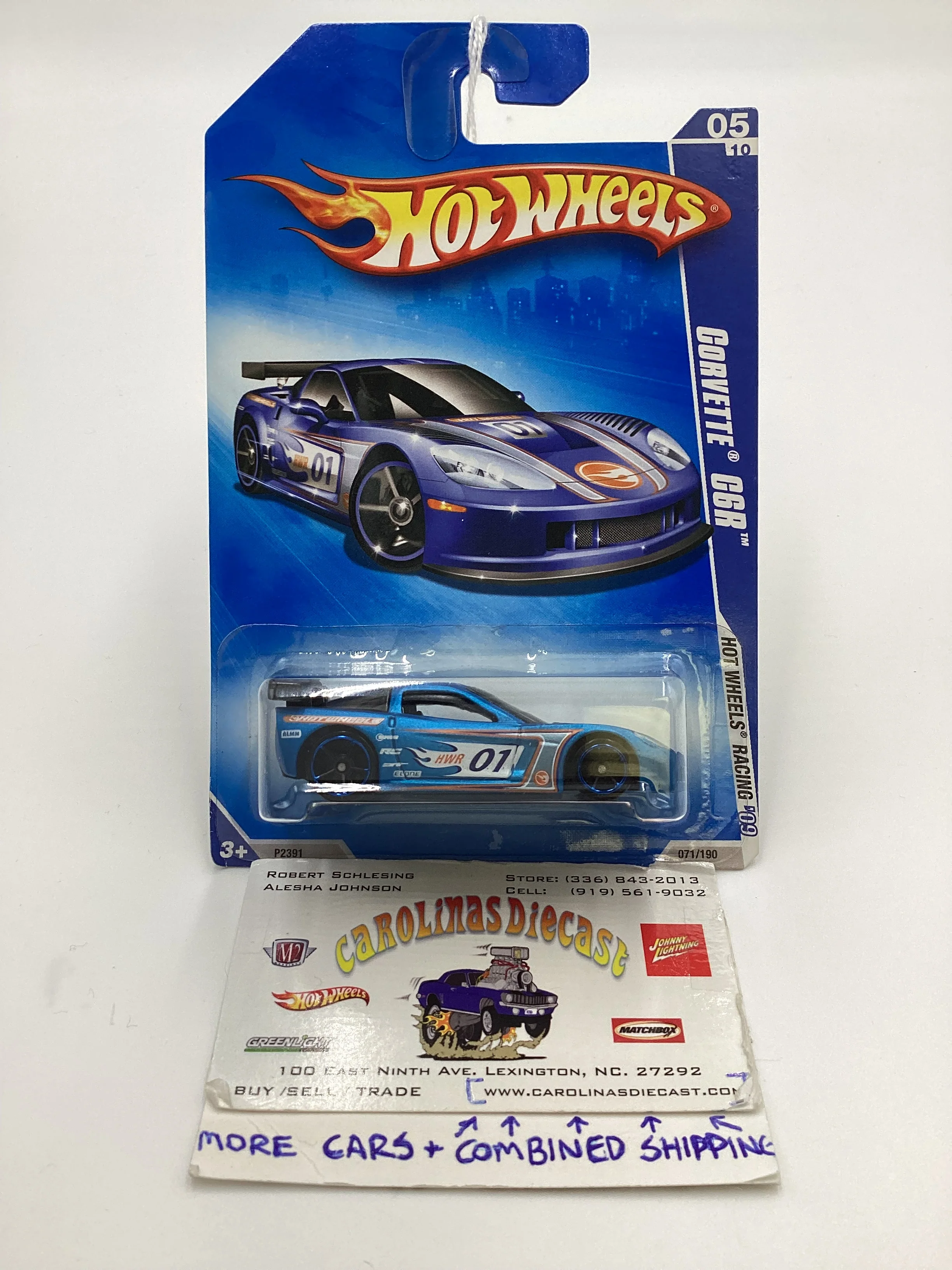 2009 Hot Wheels #71 Corvette C6R Blue 14i