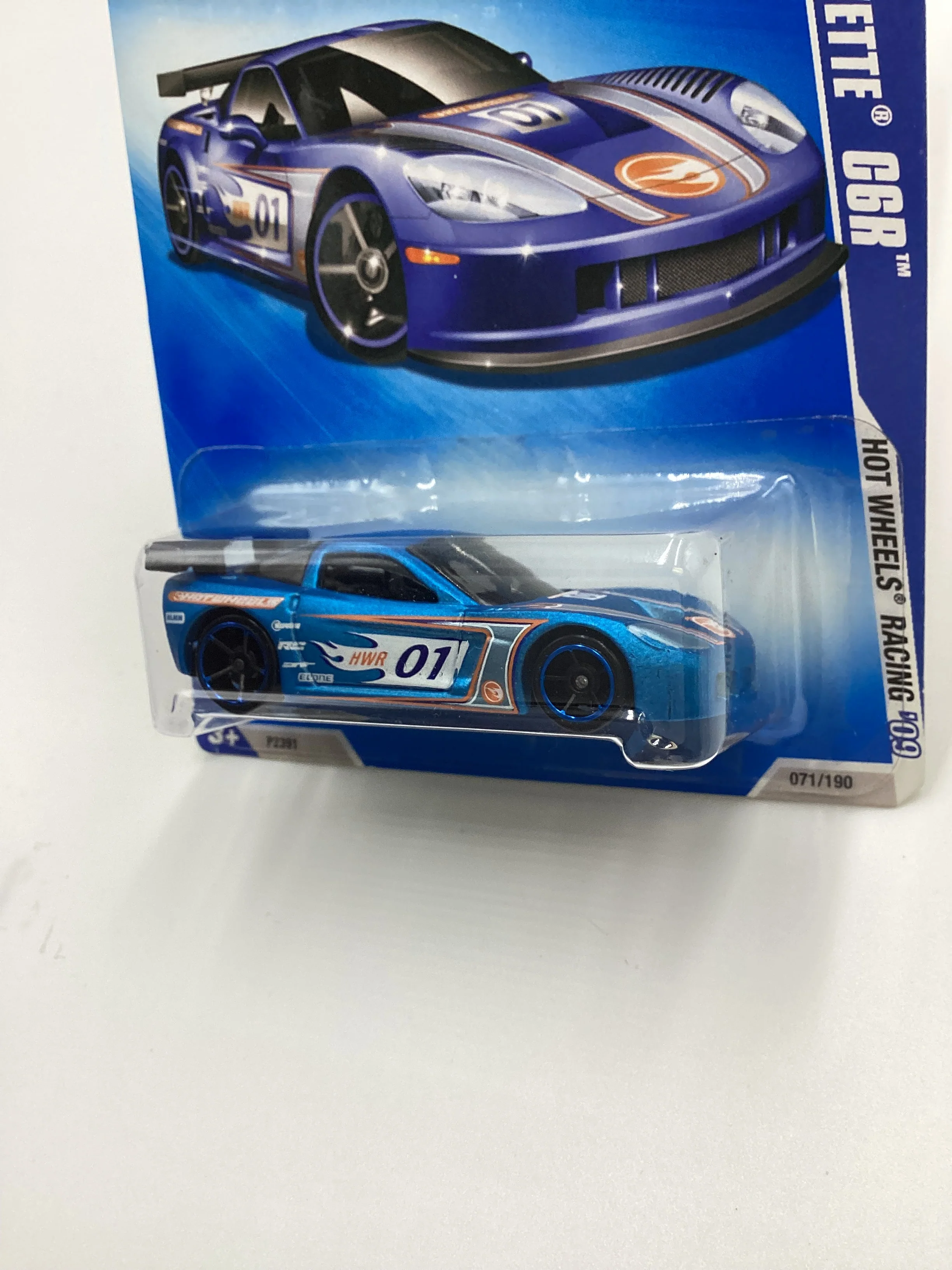 2009 Hot Wheels #71 Corvette C6R Blue 14i - Image 4
