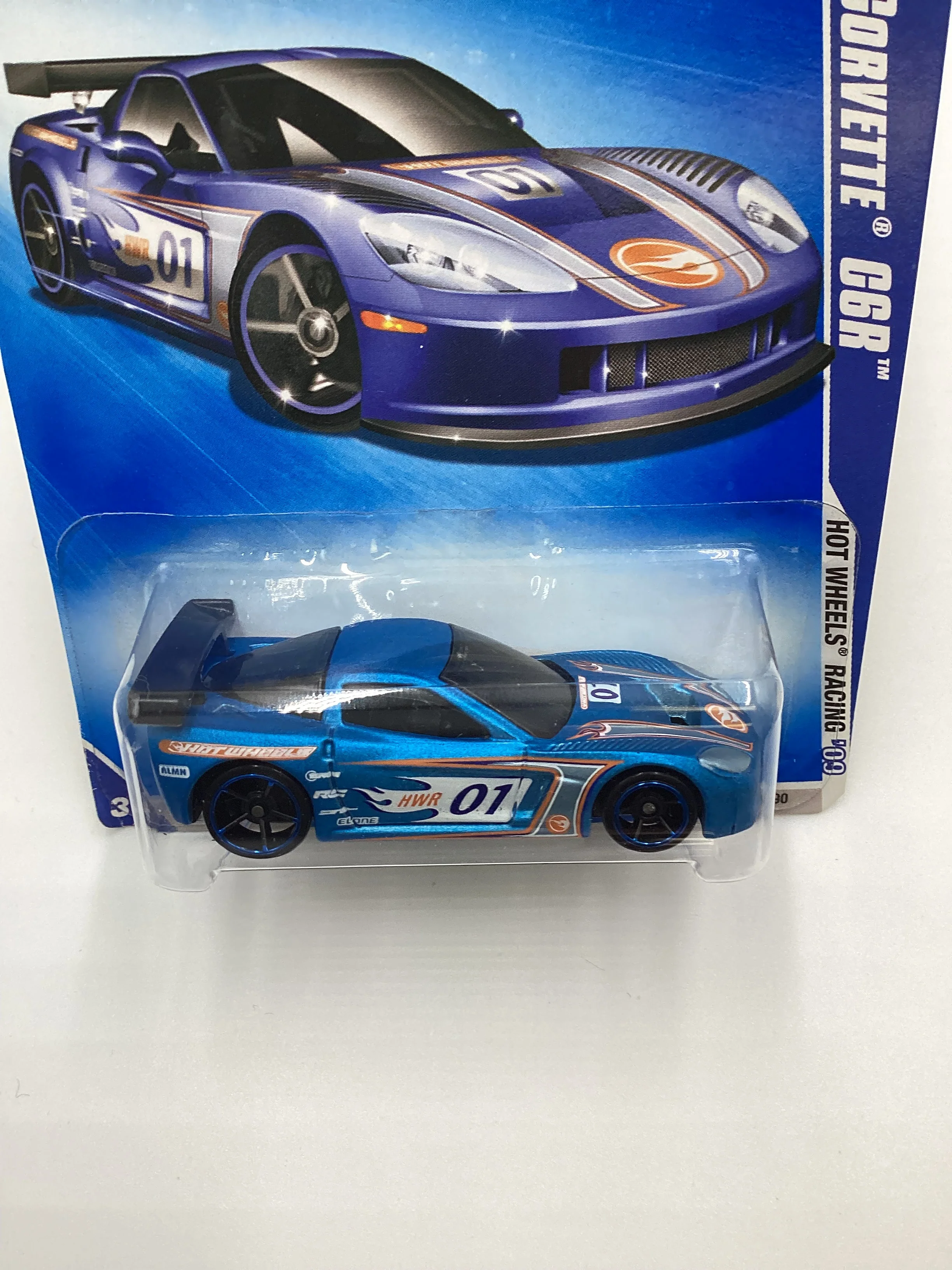 2009 Hot Wheels #71 Corvette C6R Blue 14i - Image 6