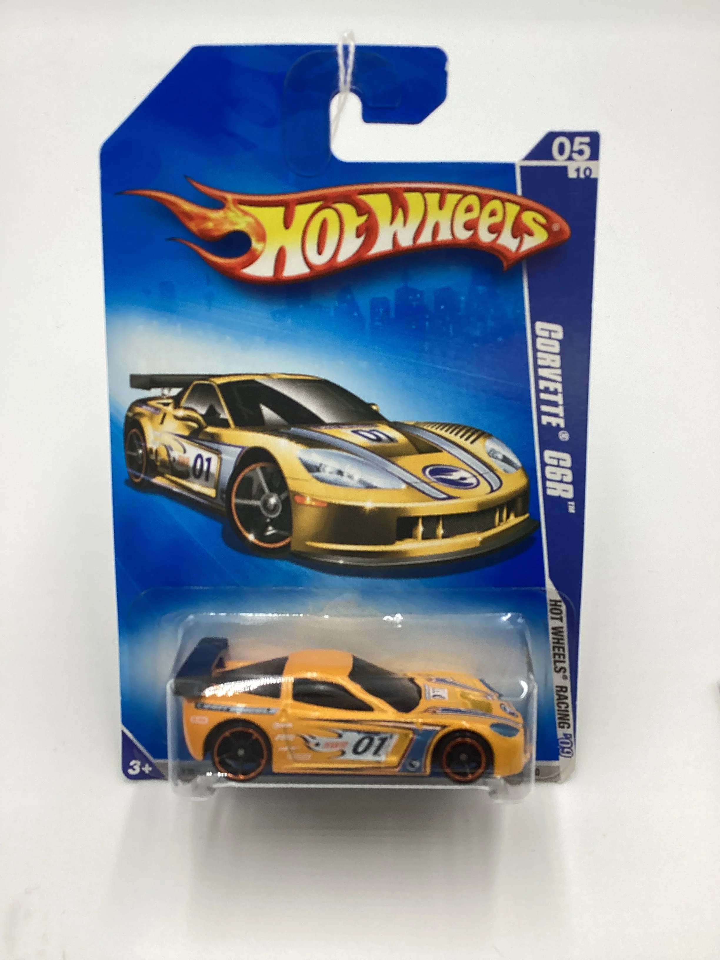 2009 Hot Wheels #071 Corvette C6R Yellow 14i - Image 2
