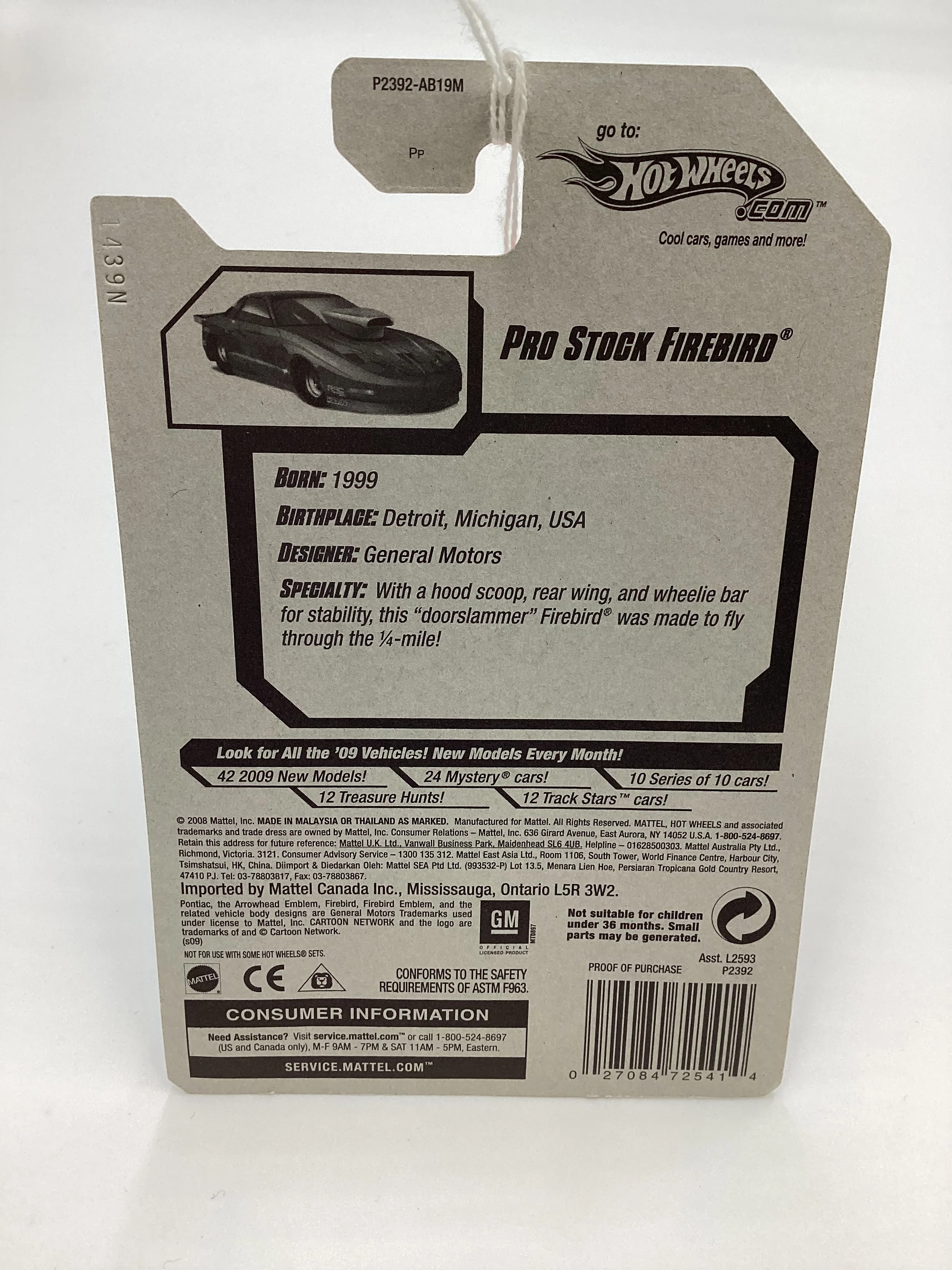 2009 Hot Wheels #072 Pro Stock Firebird Purple 42C - Image 7