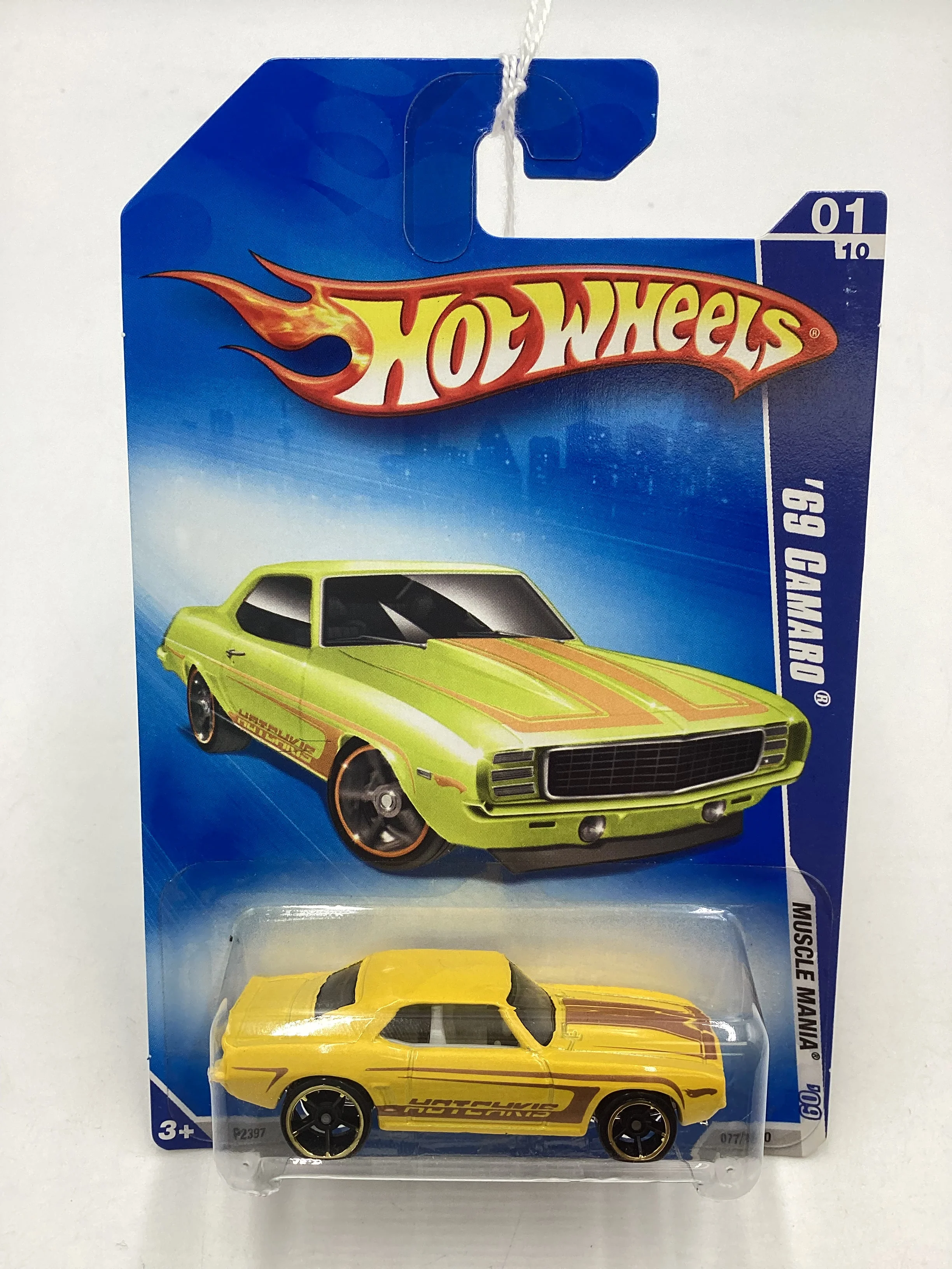 2009 Hot wheels #77 Yellow 69 Camaro Walmart Exclusive 238B - Image 2