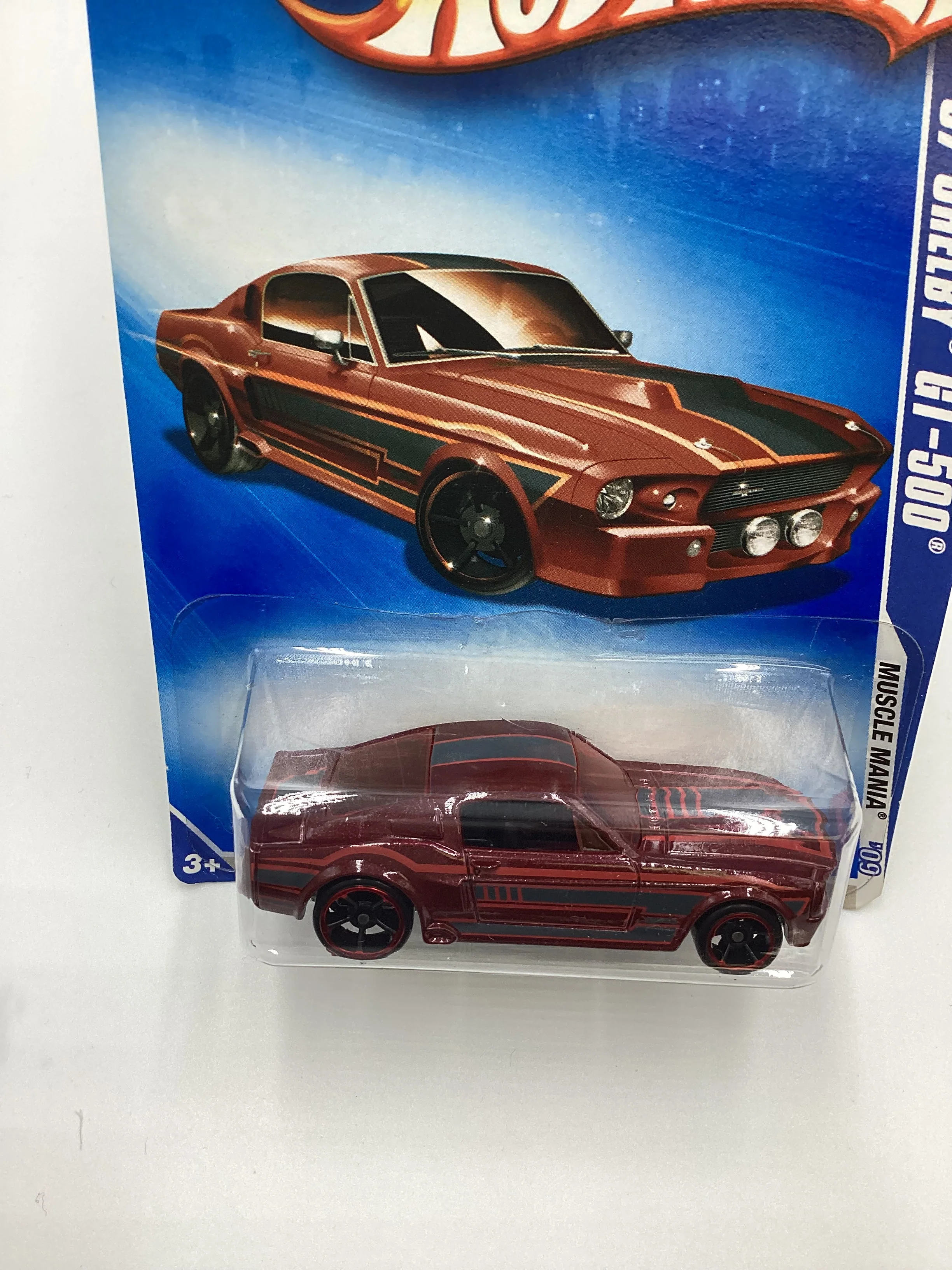 2009 Hot Wheels #078 67 Shelby GT-500 Maroon Battle Force 5 Card 25D - Image 6