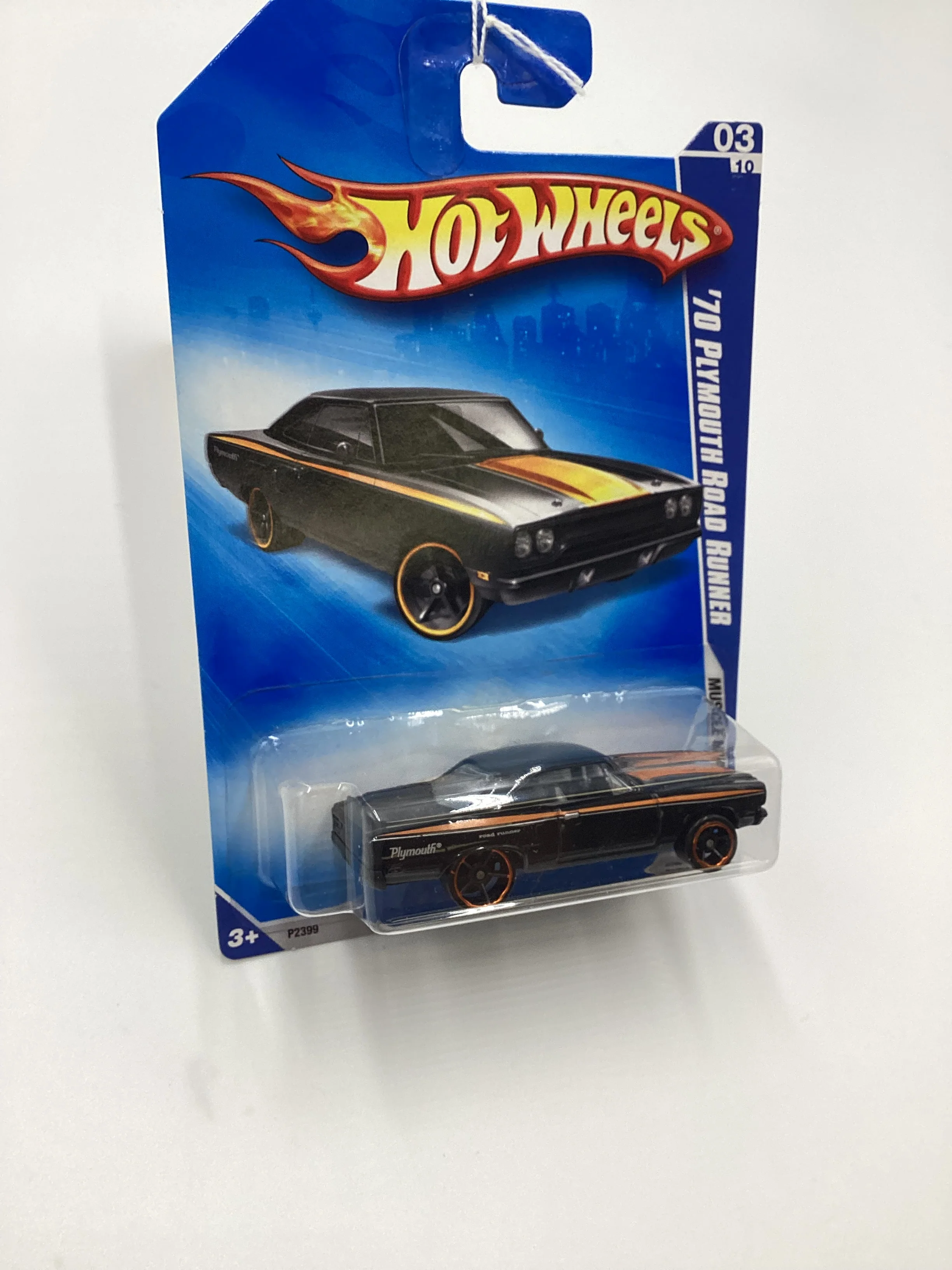 2009 Hot Wheels #079 70 Plymouth Road Runner Black 47D - Image 6