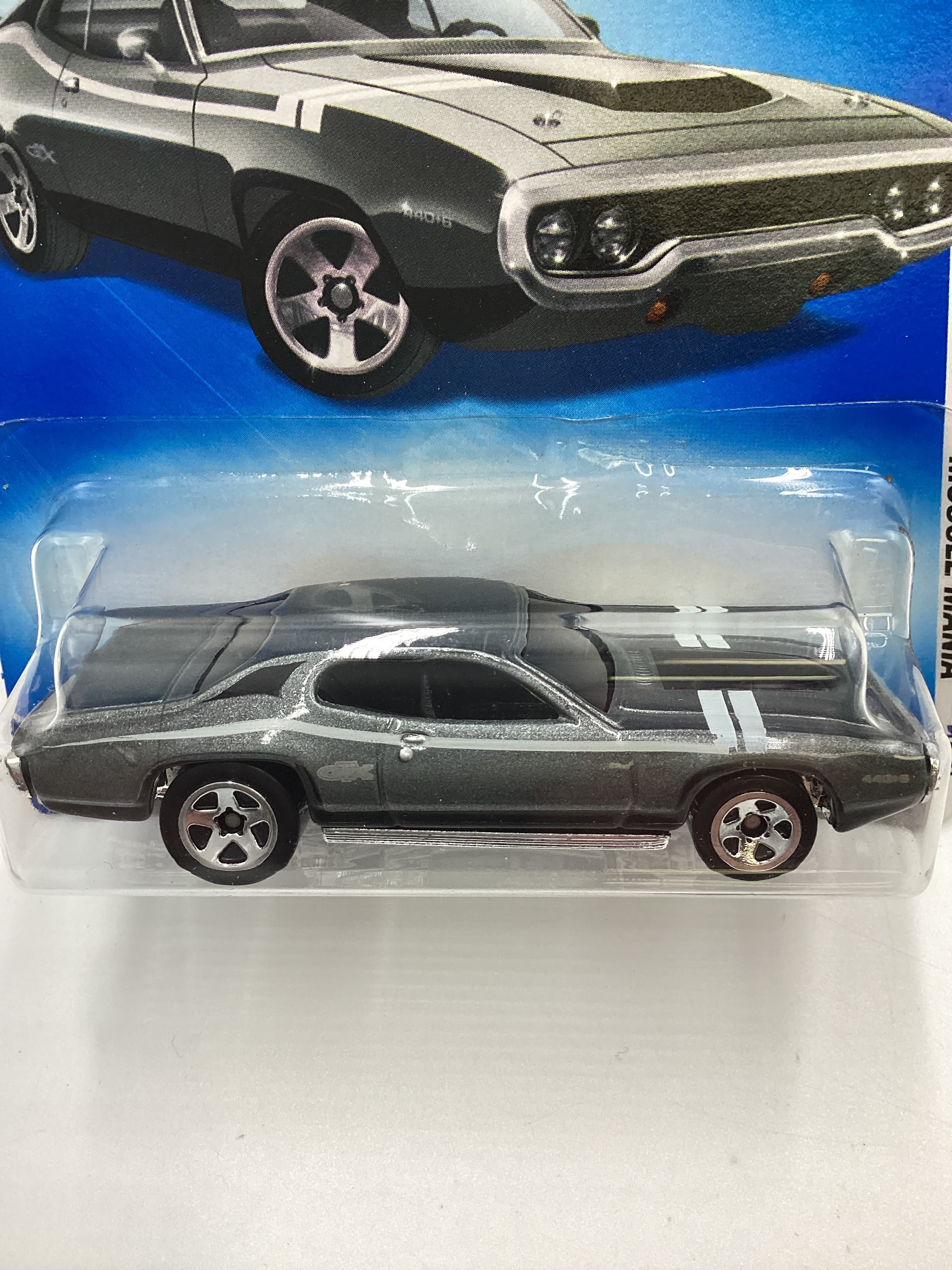 2009 Hot Wheels #80 71 Plymouth GTX Gray Kmart Exclusive 239B - Image 3
