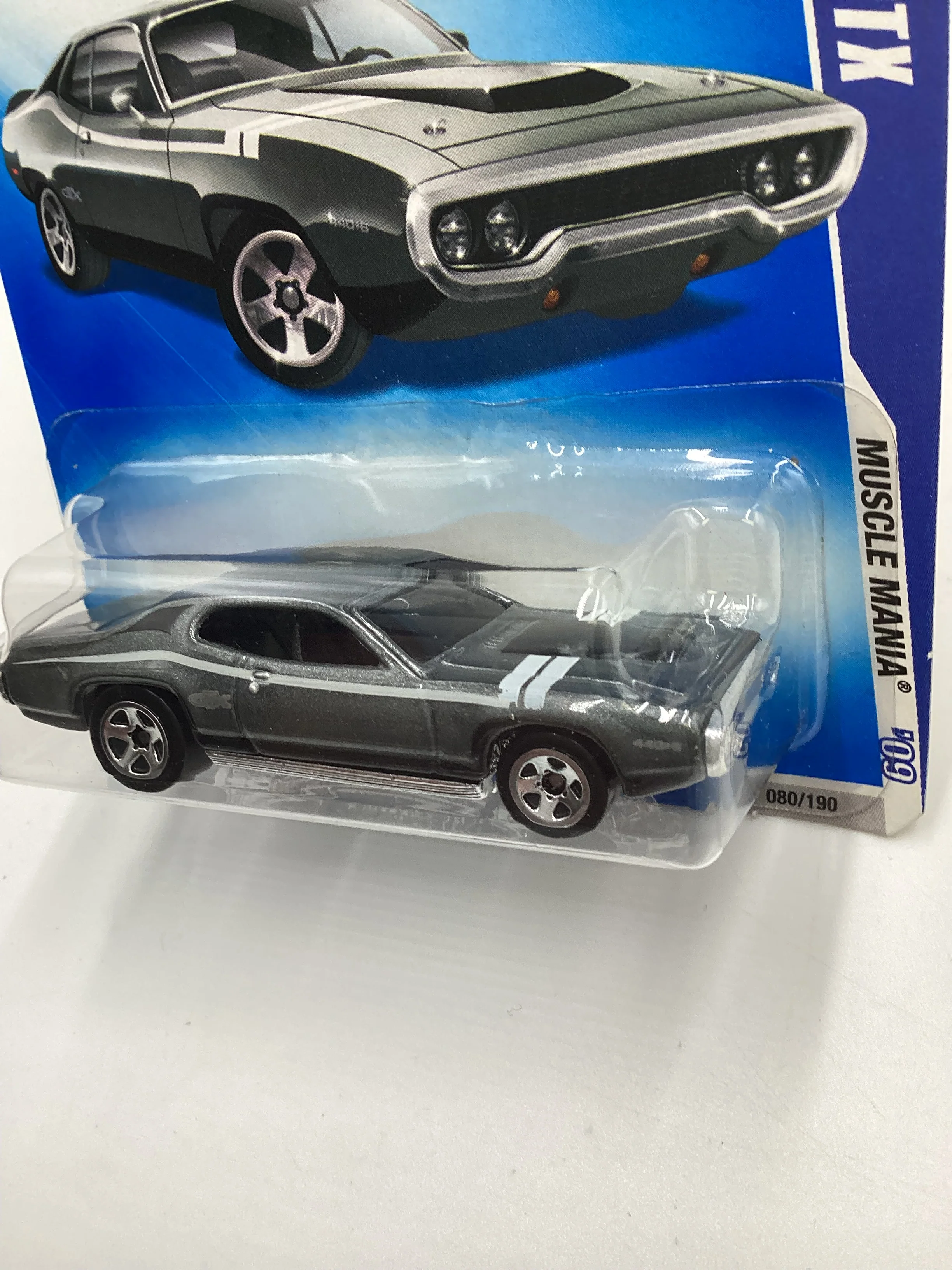 2009 Hot Wheels #80 71 Plymouth GTX Gray Kmart Exclusive 239B - Image 4