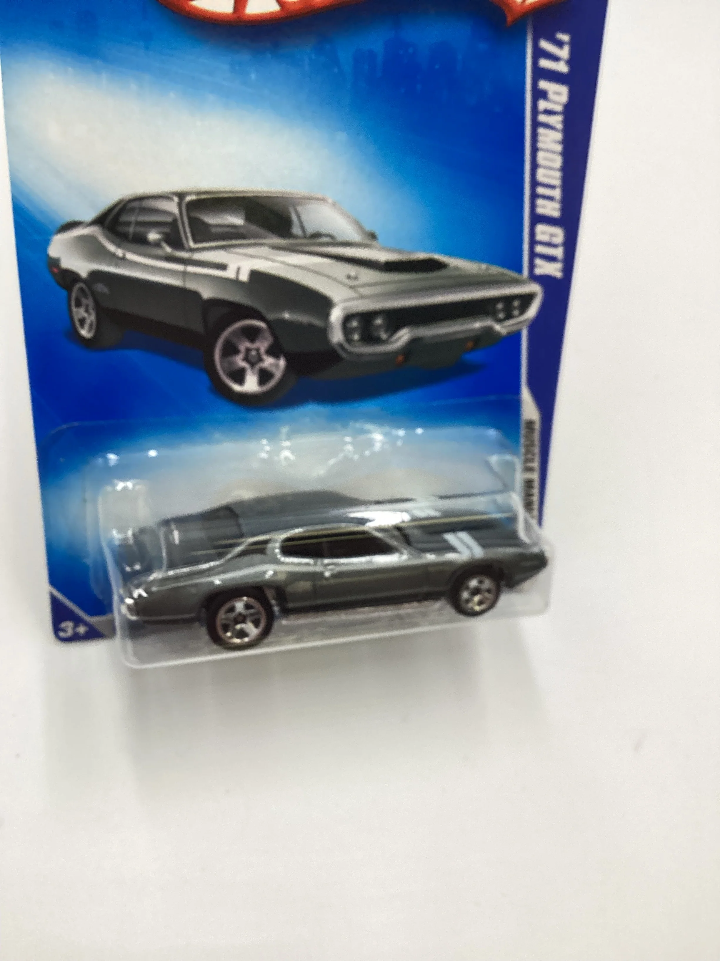 2009 Hot Wheels #80 71 Plymouth GTX Gray Kmart Exclusive 239B - Image 5